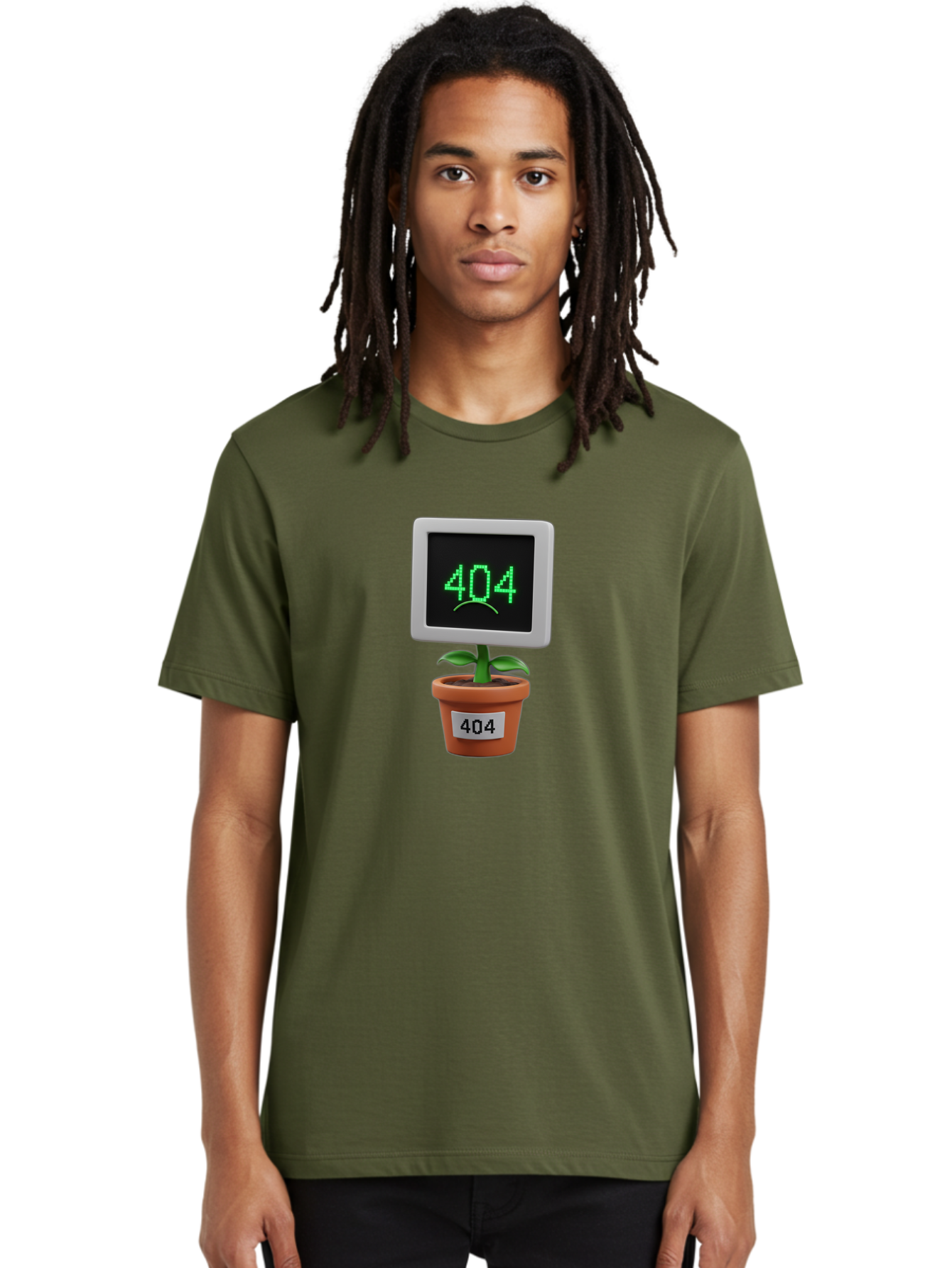 404-Plant Men'S Graphic Tee, 100% Cotton, Comfortable Casual Summer Wear, Machine Washable, 404 Error Message, Dead Link, Broken Page, Error Screen, Page Not Found, Digital Plant, Error Pot, Website Issue, Web Design Baa105 20