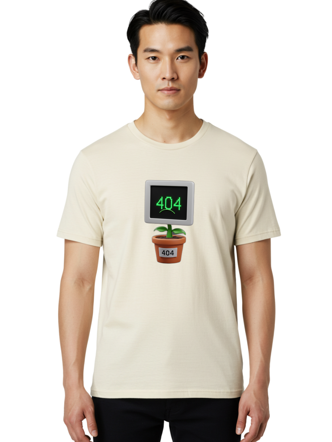404-Plant Men'S Graphic Tee, 100% Cotton, Comfortable Casual Summer Wear, Machine Washable, 404 Error Message, Dead Link, Broken Page, Error Screen, Page Not Found, Digital Plant, Error Pot, Website Issue, Web Design Baa105 26