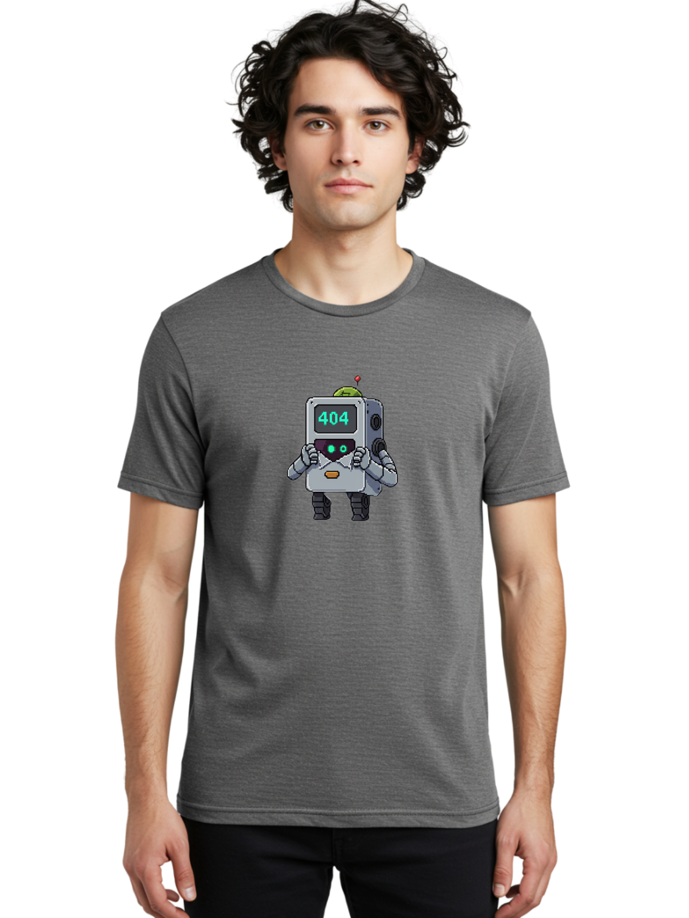 404-Robot-1 Men'S Graphic Tee, 100% Cotton, Comfortable Casual Summer Wear, Machine Washable, Robot With 404 Error Message, Error Page, Broken Link, Page Not Found, Malfunctioning Robot, Cartoon Style, Digital Art, Futuristic Design, Baa106 24