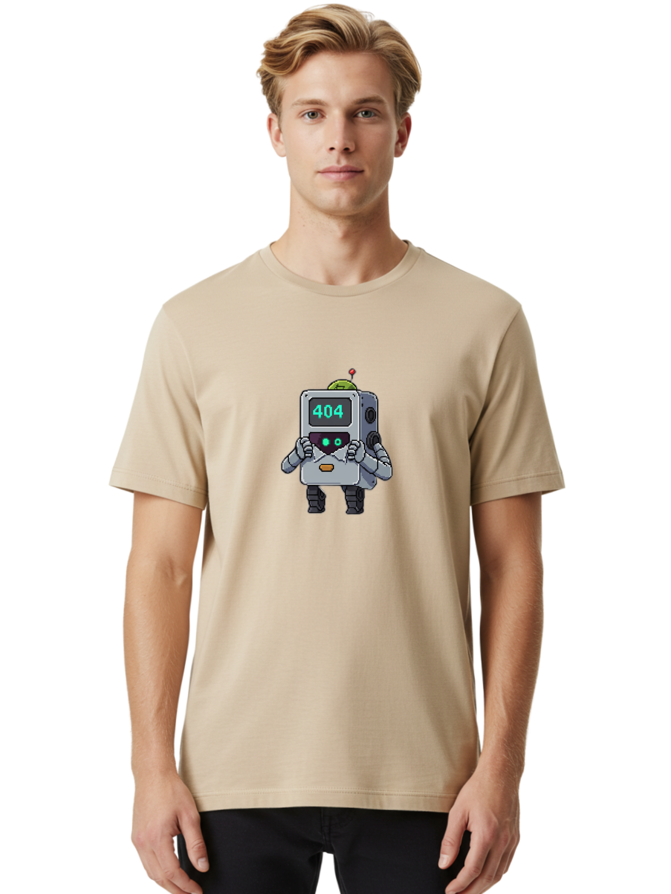 404-Robot-1 Men'S Graphic Tee, 100% Cotton, Comfortable Casual Summer Wear, Machine Washable, Robot With 404 Error Message, Error Page, Broken Link, Page Not Found, Malfunctioning Robot, Cartoon Style, Digital Art, Futuristic Design, Baa106 10