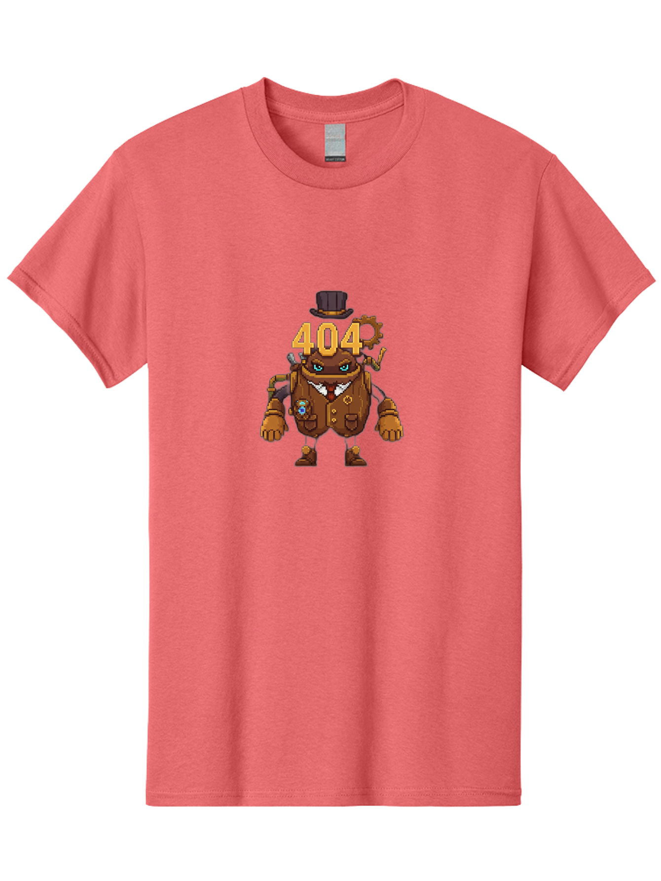 404-Robot Men'S Graphic Tee, 100% Cotton, Comfortable Casual Summer Wear, Machine Washable, Steampunk Robot, 404 Error Message, Robotics, Mechanical Parts, Top Hat, Quirky Character, Error Page, Web Design, Funny Illustration, Creative Coding Baa107 11