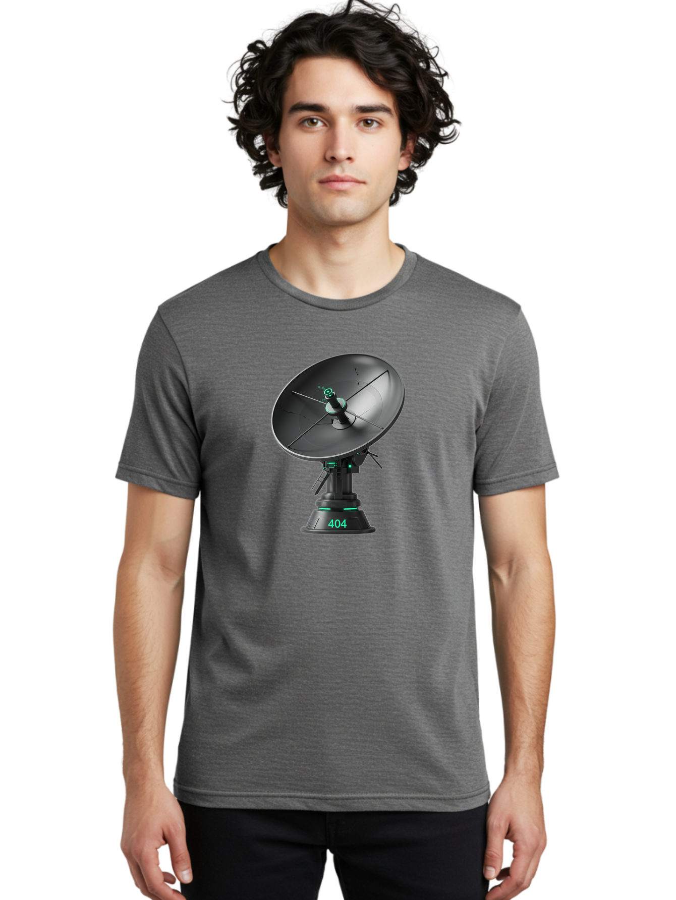 404-Satellite-Dish Men'S Graphic Tee, 100% Cotton, Comfortable Casual Summer Wear, Machine Washable, Satellite Dish, Futuristic Technology, Wireless Communication, 404 Error, Digital Connectivity, Cyberpunk Style, High-Tech Device, Baa108 14
