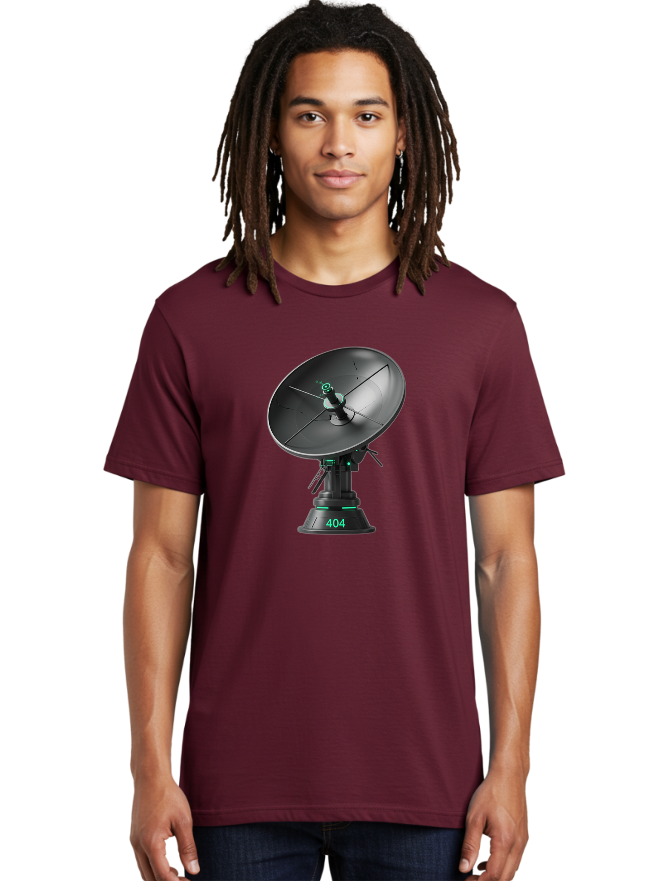 404-Satellite-Dish Men'S Graphic Tee, 100% Cotton, Comfortable Casual Summer Wear, Machine Washable, Satellite Dish, Futuristic Technology, Wireless Communication, 404 Error, Digital Connectivity, Cyberpunk Style, High-Tech Device, Baa108 26