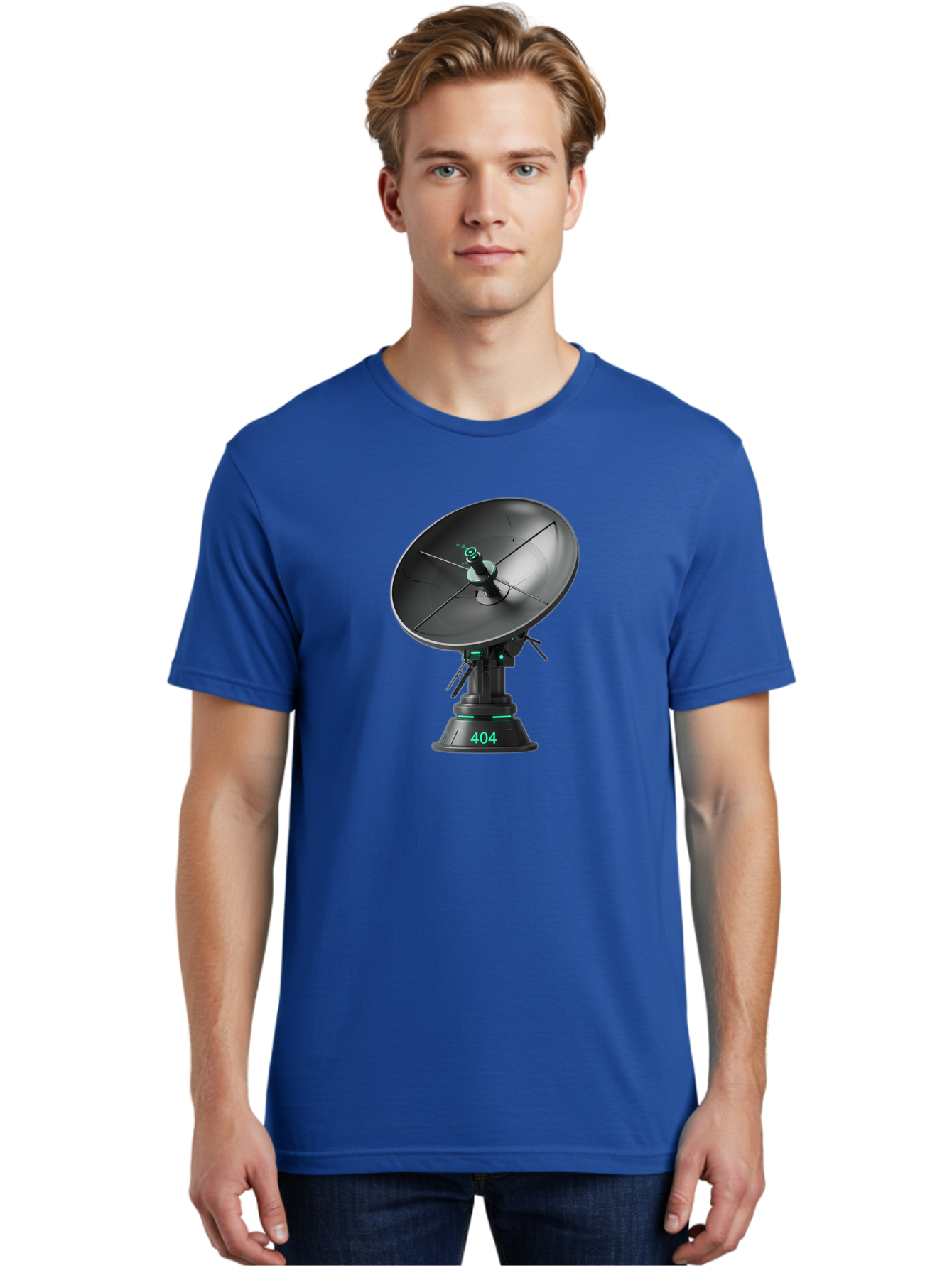 404-Satellite-Dish Men'S Graphic Tee, 100% Cotton, Comfortable Casual Summer Wear, Machine Washable, Satellite Dish, Futuristic Technology, Wireless Communication, 404 Error, Digital Connectivity, Cyberpunk Style, High-Tech Device, Baa108 10