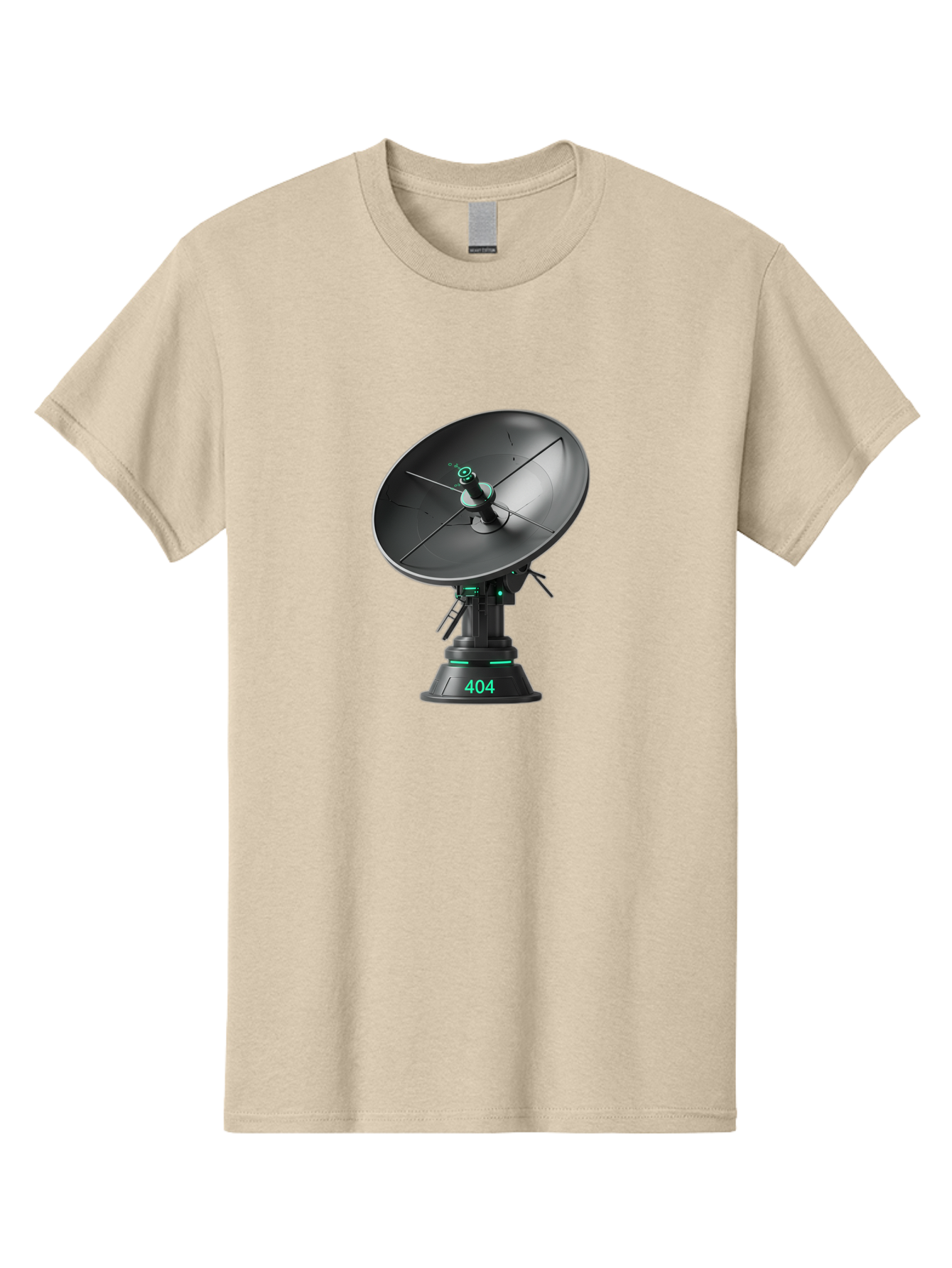 404-Satellite-Dish Men'S Graphic Tee, 100% Cotton, Comfortable Casual Summer Wear, Machine Washable, Satellite Dish, Futuristic Technology, Wireless Communication, 404 Error, Digital Connectivity, Cyberpunk Style, High-Tech Device, Baa108 23