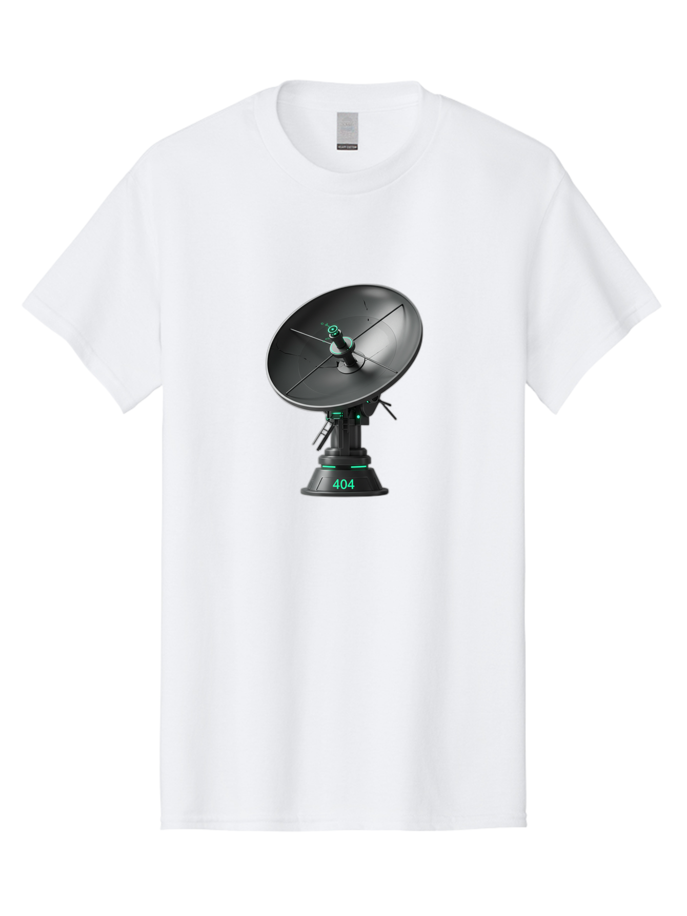 404-Satellite-Dish Men'S Graphic Tee, 100% Cotton, Comfortable Casual Summer Wear, Machine Washable, Satellite Dish, Futuristic Technology, Wireless Communication, 404 Error, Digital Connectivity, Cyberpunk Style, High-Tech Device, Baa108 15