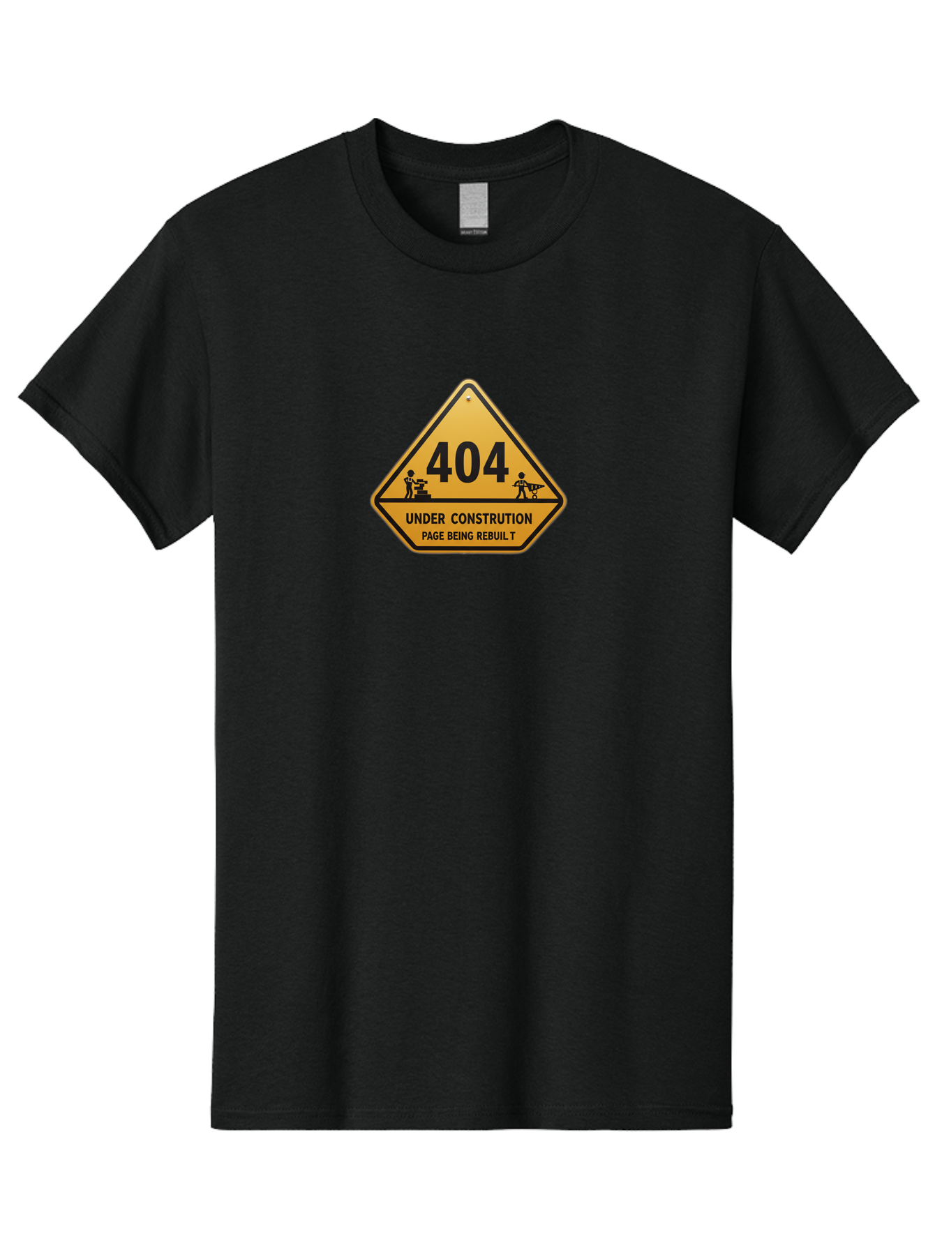 404-Under-Constrution Men'S Graphic Tee, 100% Cotton, Comfortable Casual Summer Wear, Machine Washable, 404 Error Page, Under Construction Sign, Website Maintenance, Web Development, Page Not Found, Website Under Repair, Construction Workers, Baa112 11