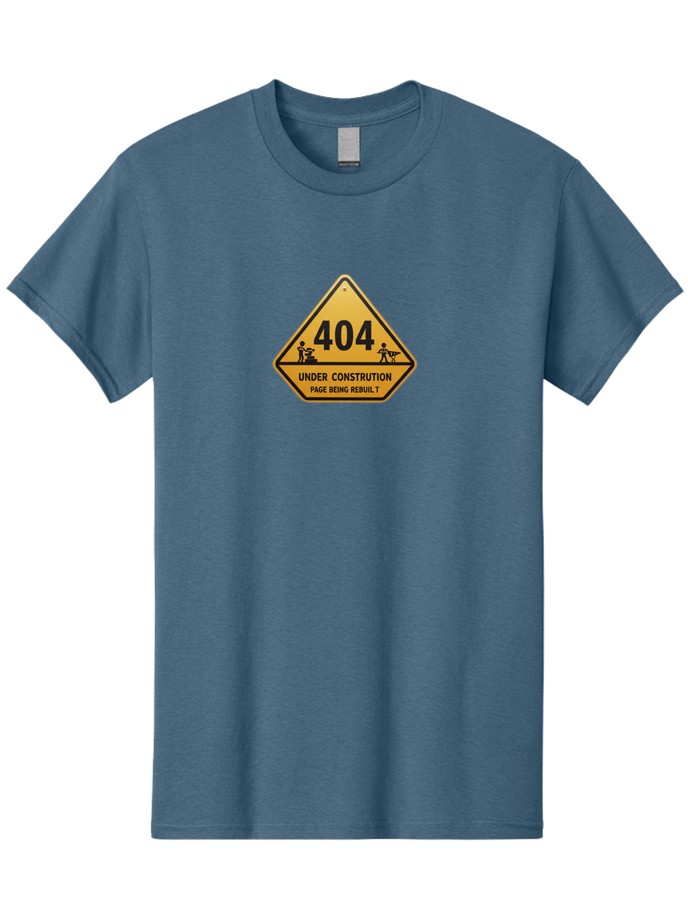 404-Under-Constrution Men'S Graphic Tee, 100% Cotton, Comfortable Casual Summer Wear, Machine Washable, 404 Error Page, Under Construction Sign, Website Maintenance, Web Development, Page Not Found, Website Under Repair, Construction Workers, Baa112 3