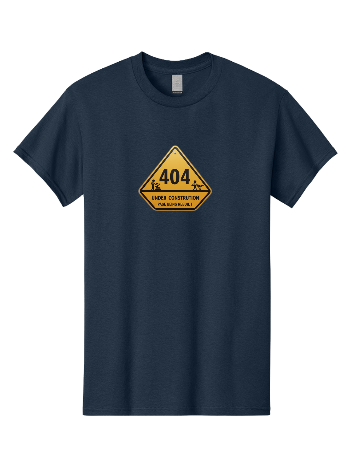 404-Under-Constrution Men'S Graphic Tee, 100% Cotton, Comfortable Casual Summer Wear, Machine Washable, 404 Error Page, Under Construction Sign, Website Maintenance, Web Development, Page Not Found, Website Under Repair, Construction Workers, Baa112 1