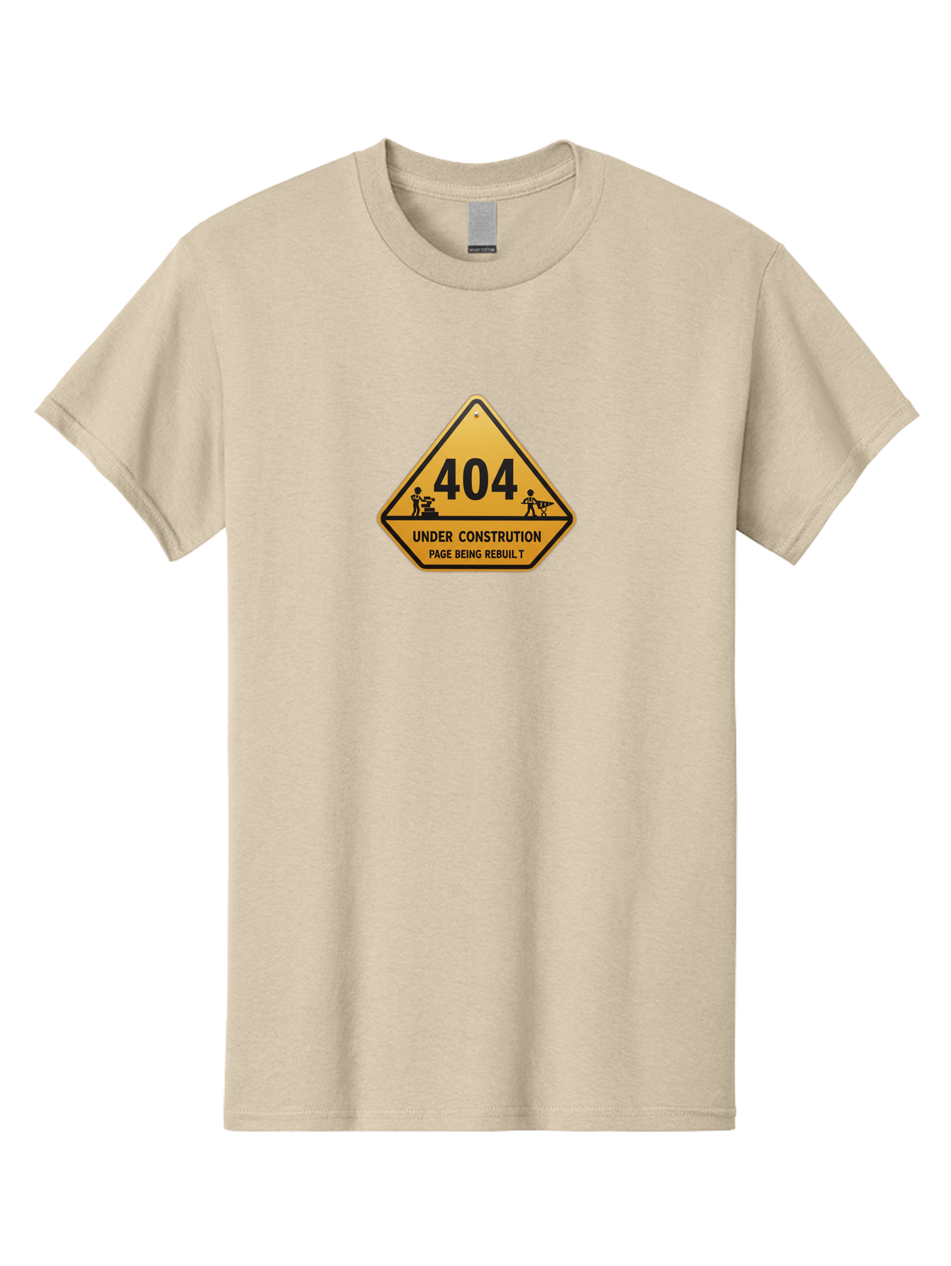 404-Under-Constrution Men'S Graphic Tee, 100% Cotton, Comfortable Casual Summer Wear, Machine Washable, 404 Error Page, Under Construction Sign, Website Maintenance, Web Development, Page Not Found, Website Under Repair, Construction Workers, Baa112 5