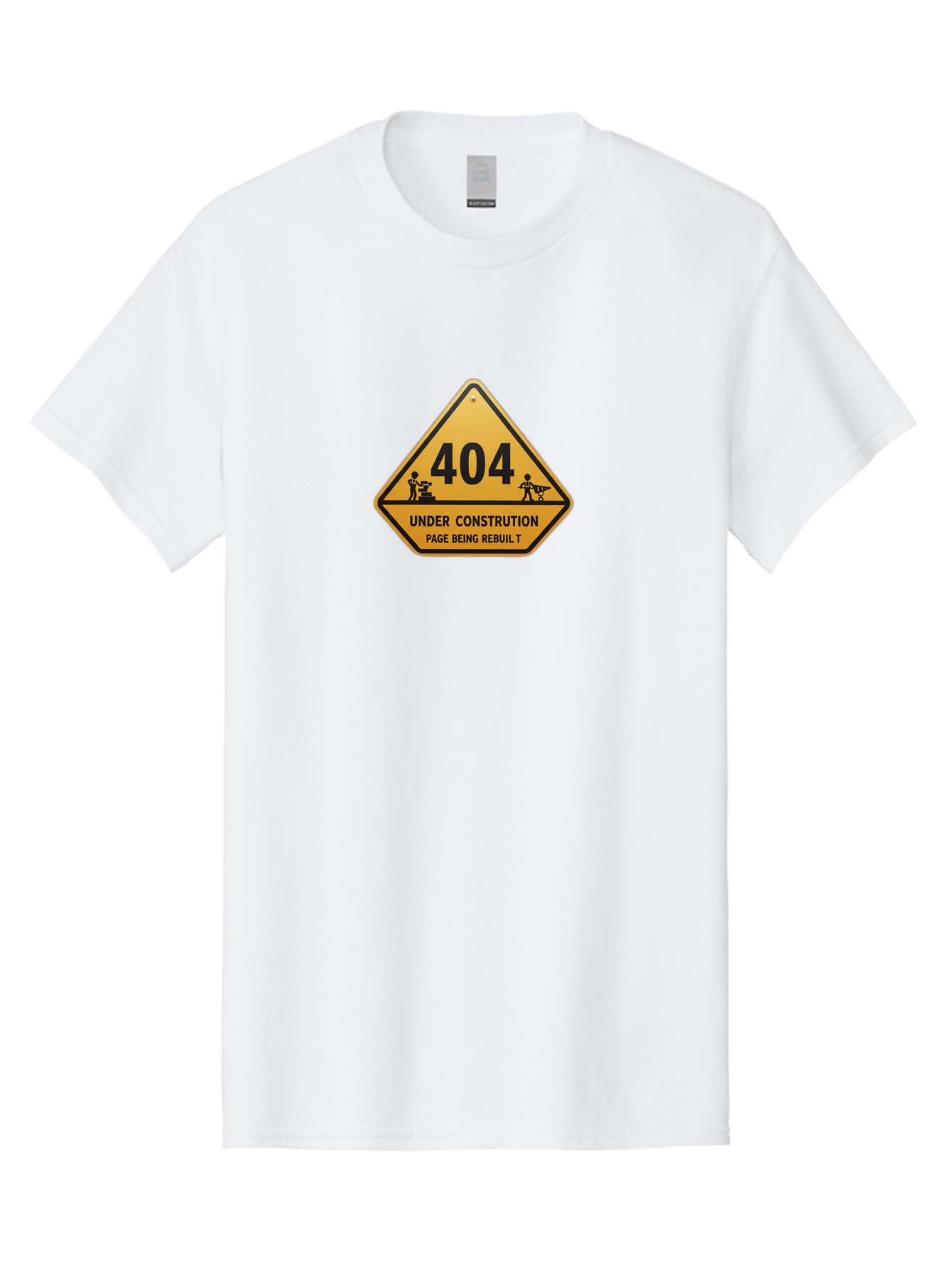 404-Under-Constrution Men'S Graphic Tee, 100% Cotton, Comfortable Casual Summer Wear, Machine Washable, 404 Error Page, Under Construction Sign, Website Maintenance, Web Development, Page Not Found, Website Under Repair, Construction Workers, Baa112 27