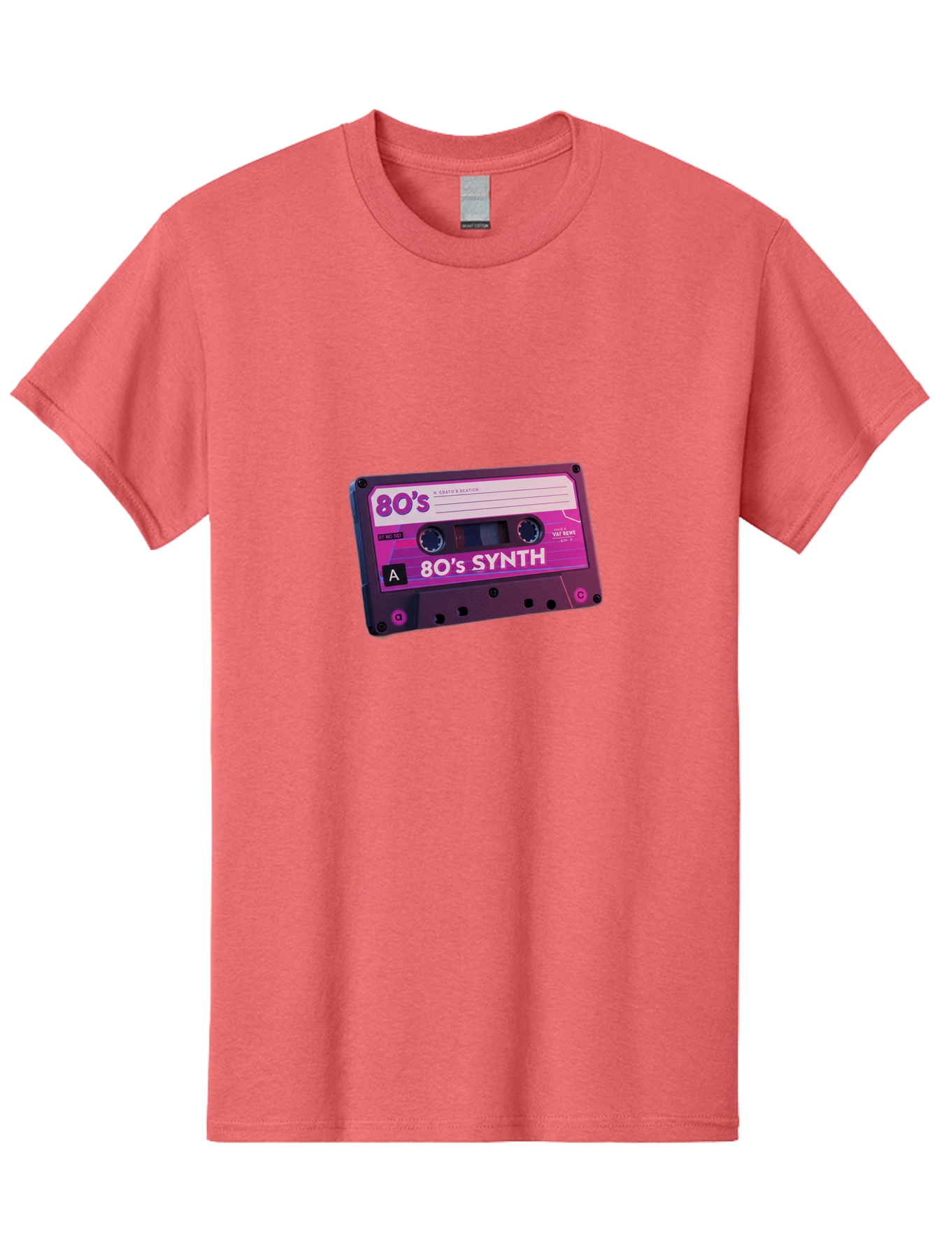 80-S-Synth-Cassette Men'S Graphic Tee, 100% Cotton, Comfortable Casual Summer Wear, Machine Washable, 80'S Synth Music, Vintage Cassette Tape, Retro 80S, Synthwave, Electronic Sound, Cassette Mix, A Side, 80'S Nostalgia, Baa117 9