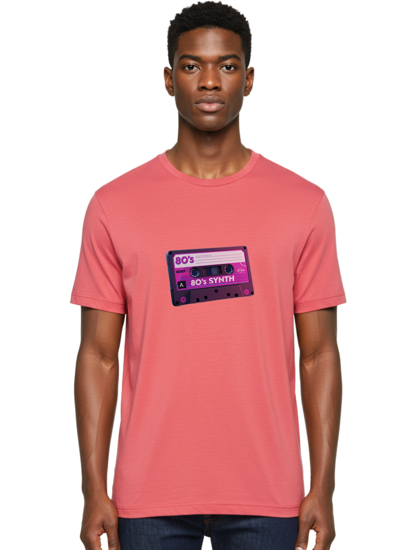 80-S-Synth-Cassette Men'S Graphic Tee, 100% Cotton, Comfortable Casual Summer Wear, Machine Washable, 80'S Synth Music, Vintage Cassette Tape, Retro 80S, Synthwave, Electronic Sound, Cassette Mix, A Side, 80'S Nostalgia, Baa117 10