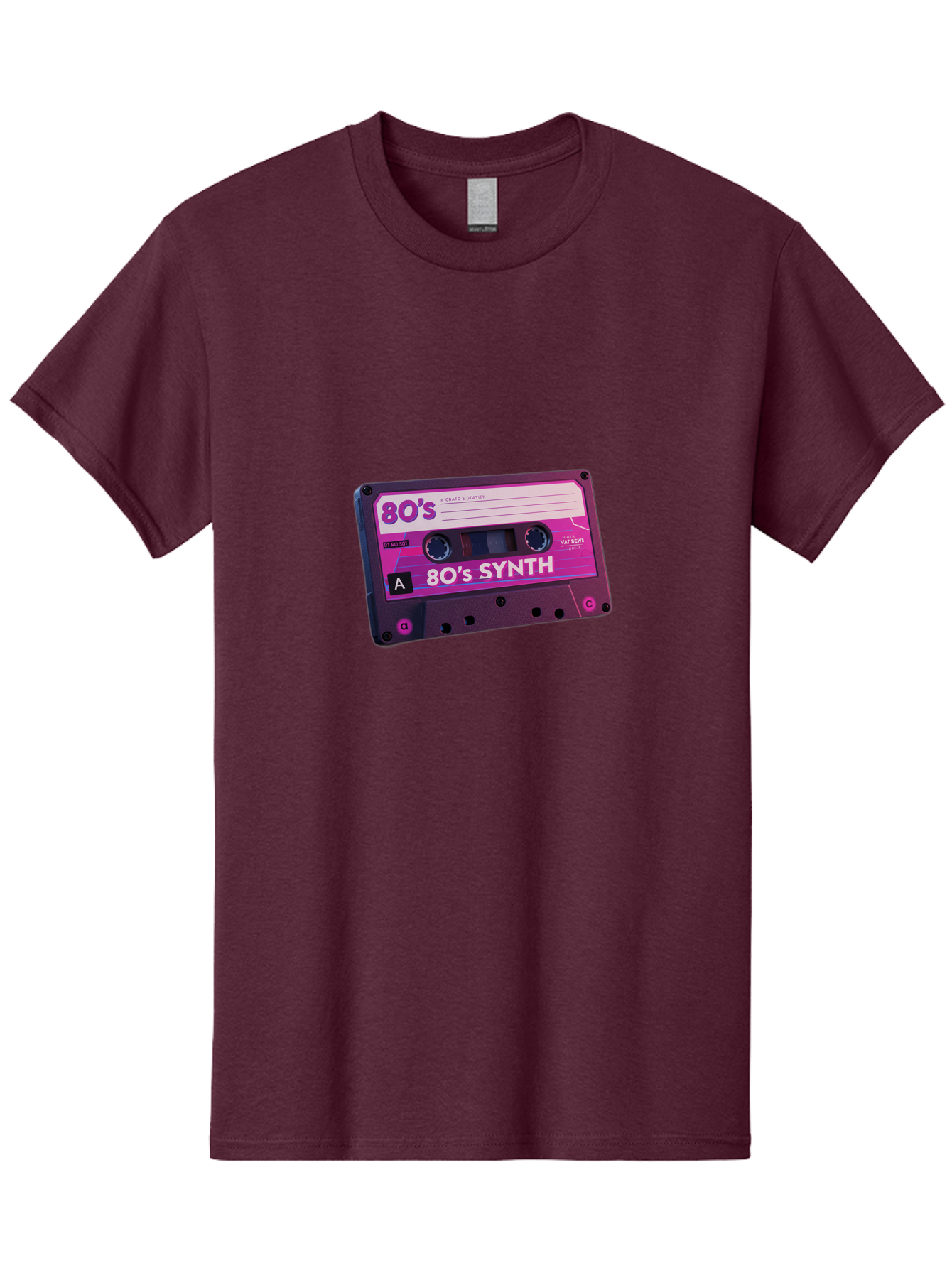 80-S-Synth-Cassette Men'S Graphic Tee, 100% Cotton, Comfortable Casual Summer Wear, Machine Washable, 80'S Synth Music, Vintage Cassette Tape, Retro 80S, Synthwave, Electronic Sound, Cassette Mix, A Side, 80'S Nostalgia, Baa117 3