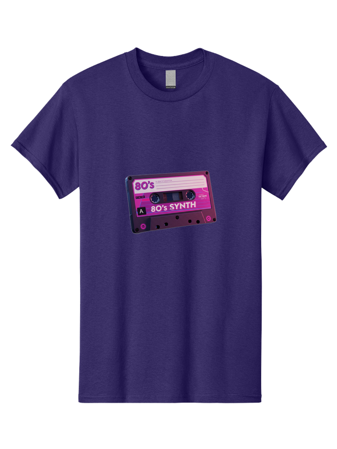 80-S-Synth-Cassette Men'S Graphic Tee, 100% Cotton, Comfortable Casual Summer Wear, Machine Washable, 80'S Synth Music, Vintage Cassette Tape, Retro 80S, Synthwave, Electronic Sound, Cassette Mix, A Side, 80'S Nostalgia, Baa117 5