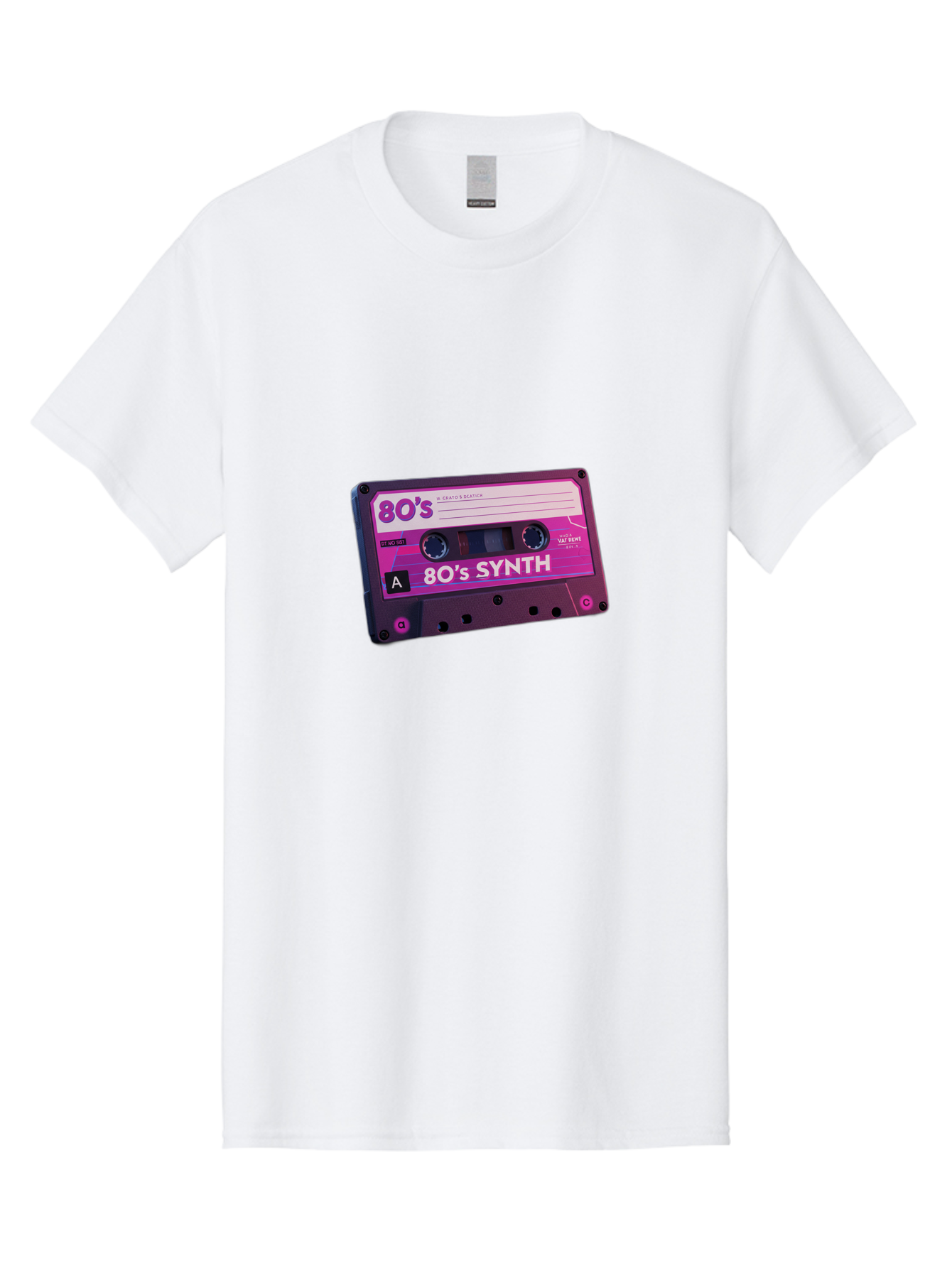 80-S-Synth-Cassette Men'S Graphic Tee, 100% Cotton, Comfortable Casual Summer Wear, Machine Washable, 80'S Synth Music, Vintage Cassette Tape, Retro 80S, Synthwave, Electronic Sound, Cassette Mix, A Side, 80'S Nostalgia, Baa117 7
