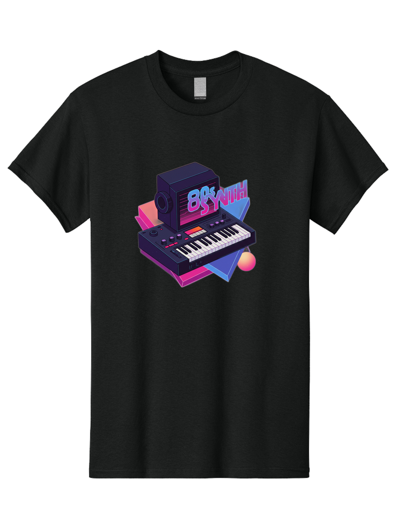 80S-Synth Men'S Graphic Tee, 100% Cotton, Comfortable Casual Summer Wear, Machine Washable, Retro Synthesizer, Vintage Electronic Keyboard, 80S Music Gear, Synthwave, Nostalgic Audio Equipment, Electronic Music Production, Baa119 7