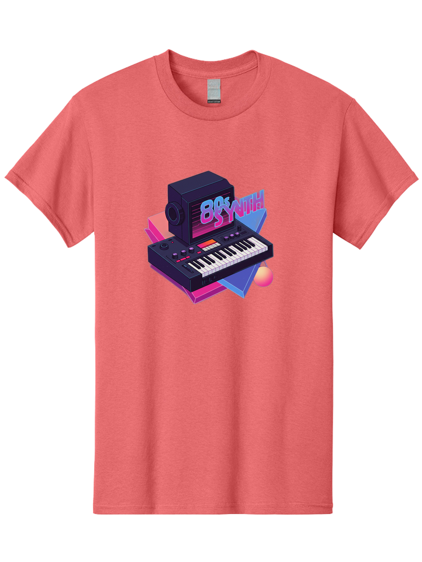 80S-Synth Men'S Graphic Tee, 100% Cotton, Comfortable Casual Summer Wear, Machine Washable, Retro Synthesizer, Vintage Electronic Keyboard, 80S Music Gear, Synthwave, Nostalgic Audio Equipment, Electronic Music Production, Baa119 1