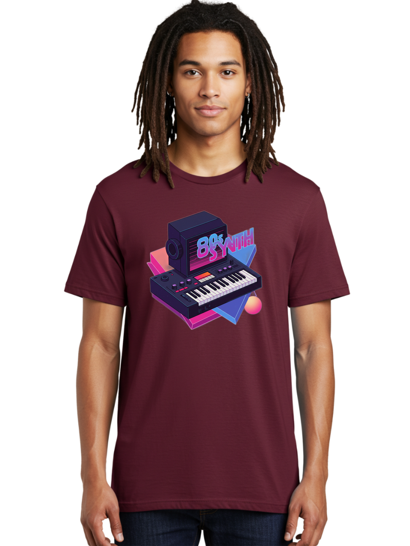 80S-Synth Men'S Graphic Tee, 100% Cotton, Comfortable Casual Summer Wear, Machine Washable, Retro Synthesizer, Vintage Electronic Keyboard, 80S Music Gear, Synthwave, Nostalgic Audio Equipment, Electronic Music Production, Baa119 26