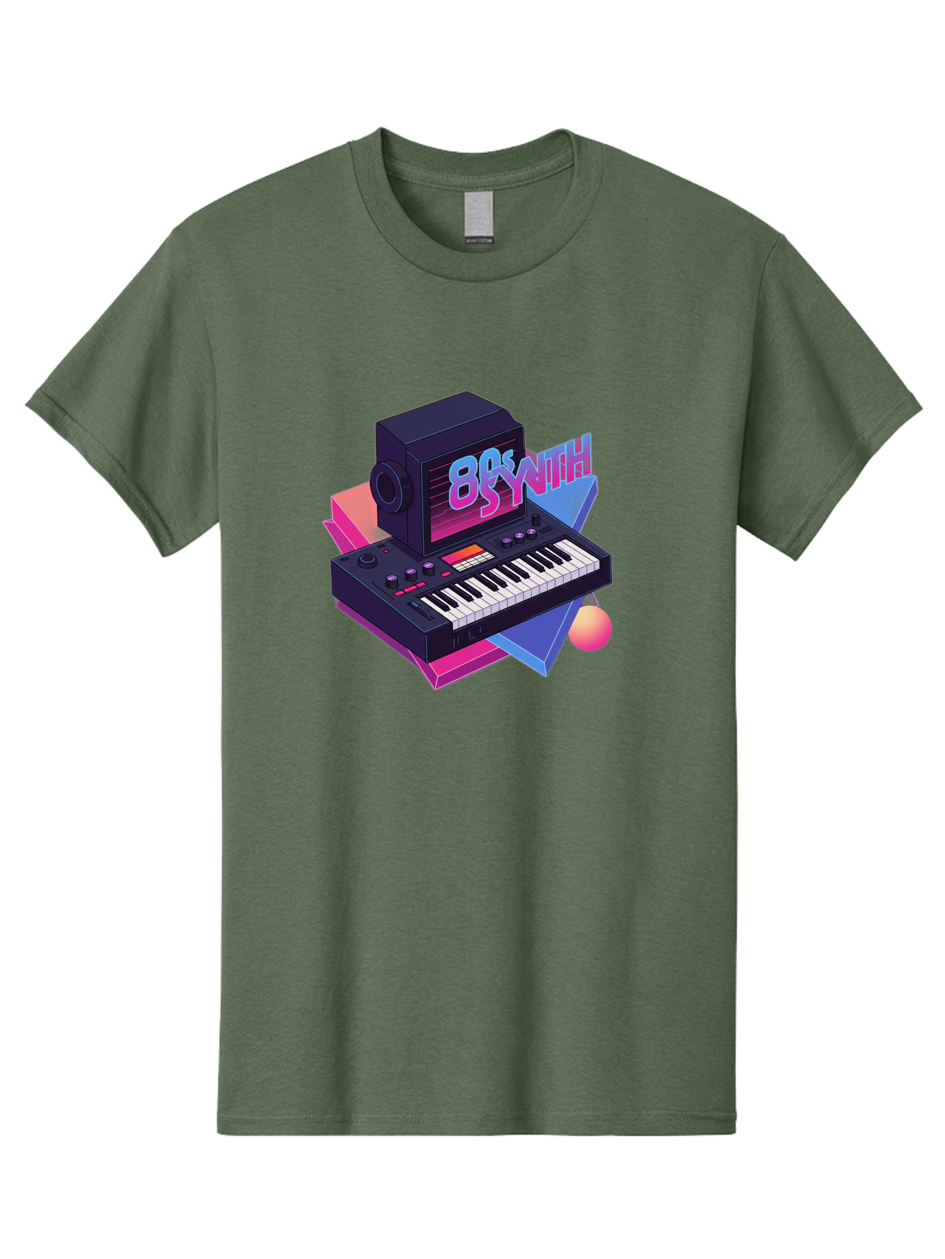 80S-Synth Men'S Graphic Tee, 100% Cotton, Comfortable Casual Summer Wear, Machine Washable, Retro Synthesizer, Vintage Electronic Keyboard, 80S Music Gear, Synthwave, Nostalgic Audio Equipment, Electronic Music Production, Baa119 23