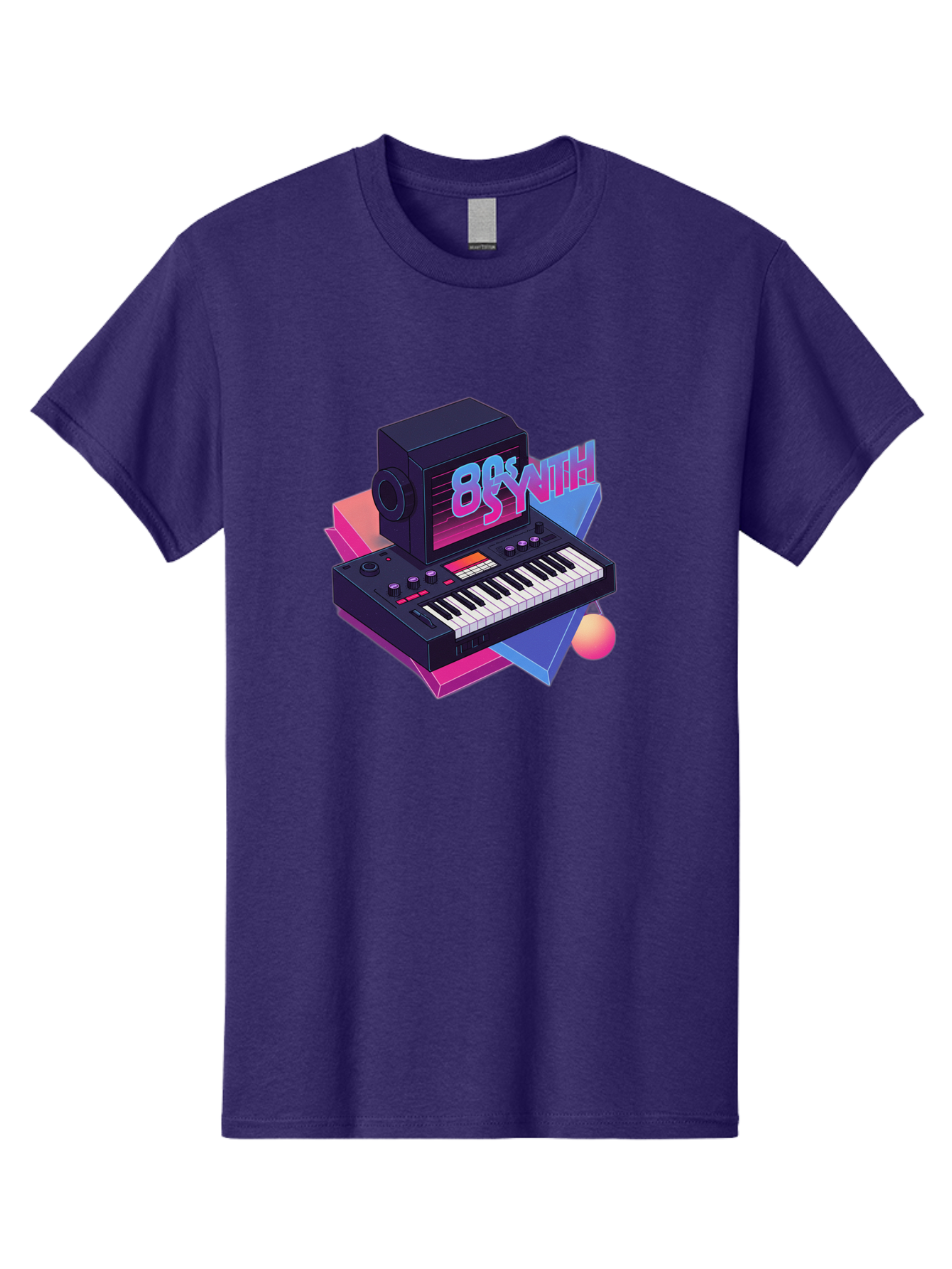 80S-Synth Men'S Graphic Tee, 100% Cotton, Comfortable Casual Summer Wear, Machine Washable, Retro Synthesizer, Vintage Electronic Keyboard, 80S Music Gear, Synthwave, Nostalgic Audio Equipment, Electronic Music Production, Baa119 27