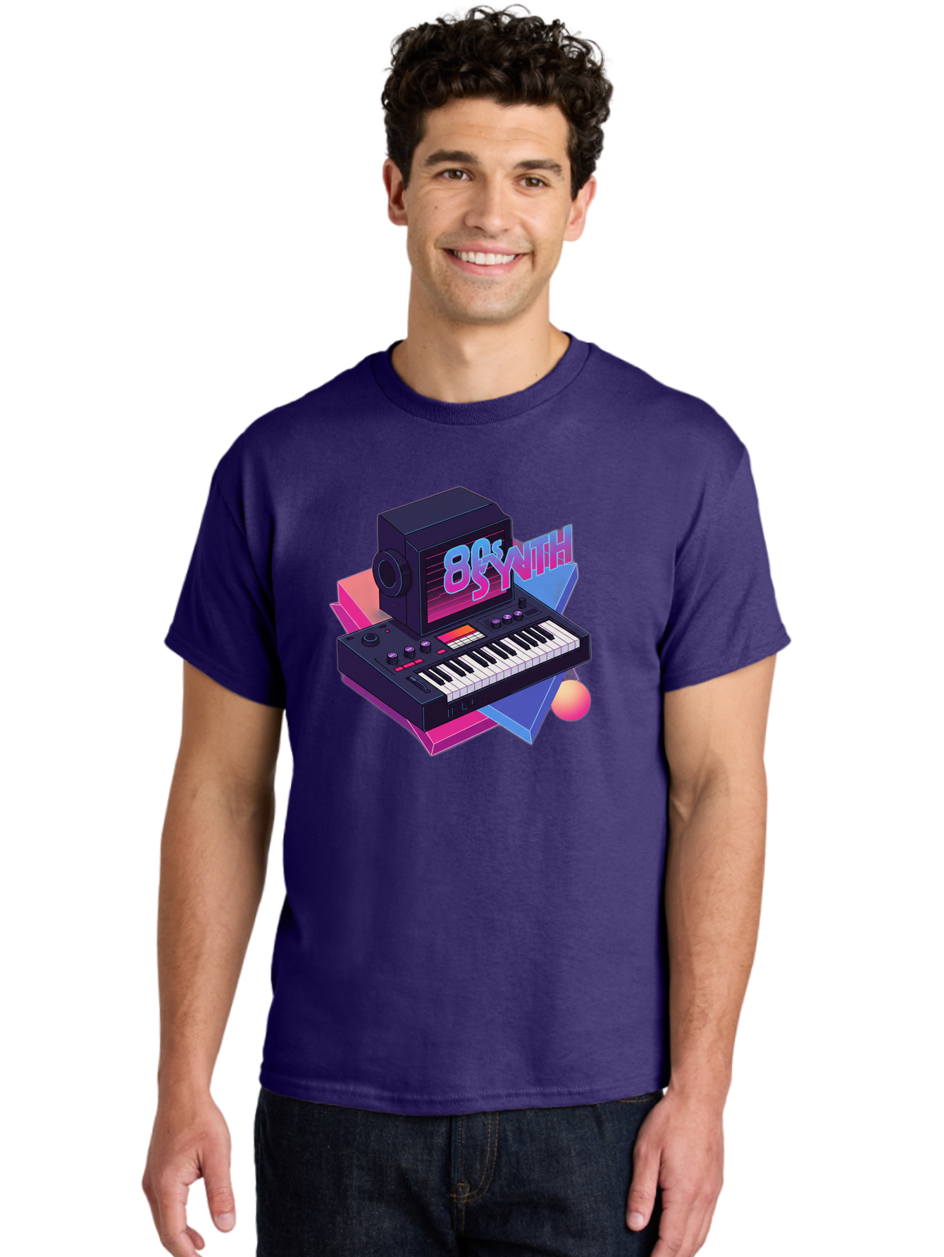 80S-Synth Men'S Graphic Tee, 100% Cotton, Comfortable Casual Summer Wear, Machine Washable, Retro Synthesizer, Vintage Electronic Keyboard, 80S Music Gear, Synthwave, Nostalgic Audio Equipment, Electronic Music Production, Baa119 28