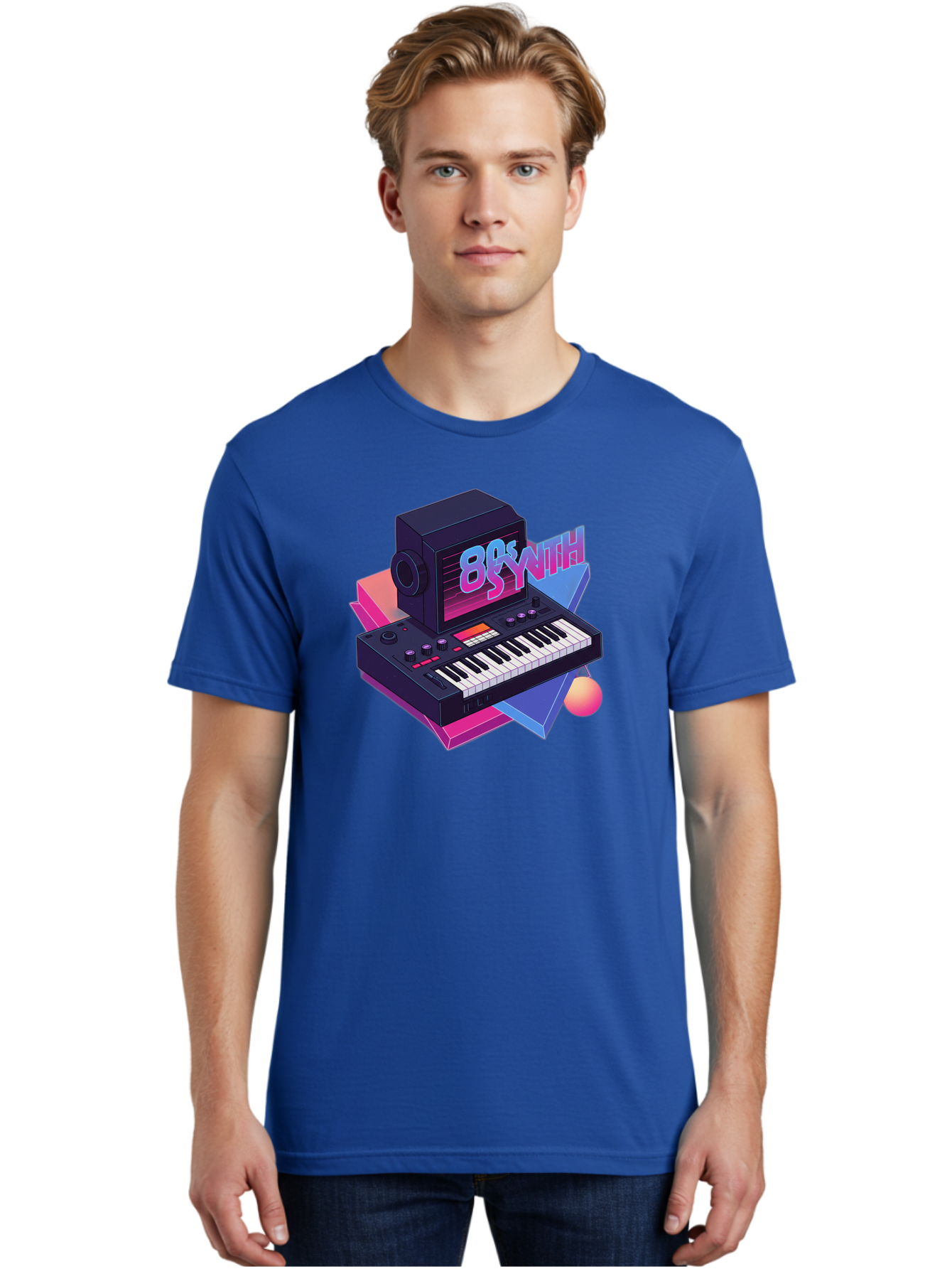 80S-Synth Men'S Graphic Tee, 100% Cotton, Comfortable Casual Summer Wear, Machine Washable, Retro Synthesizer, Vintage Electronic Keyboard, 80S Music Gear, Synthwave, Nostalgic Audio Equipment, Electronic Music Production, Baa119 14