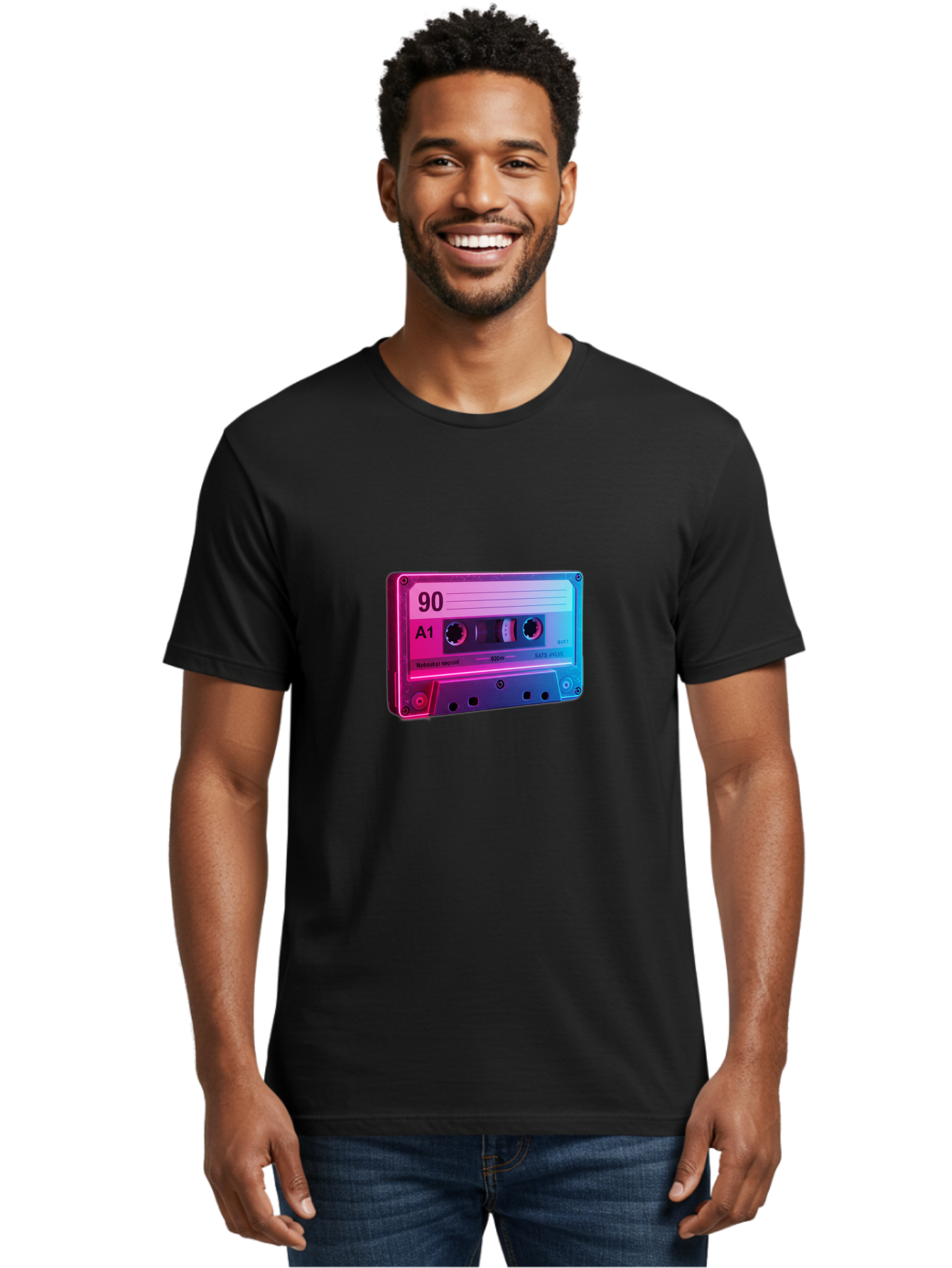 90-A1-Cassette-Tape Men'S Graphic Tee, 100% Cotton, Comfortable Casual Summer Wear, Machine Washable, Retro Cassette Tape, Vintage Music, Nostalgic Technology, 90S Music, A1 Mix Tape, Retro Aesthetics, Vinyl Revival, Music Nostalgia, Baa120 26
