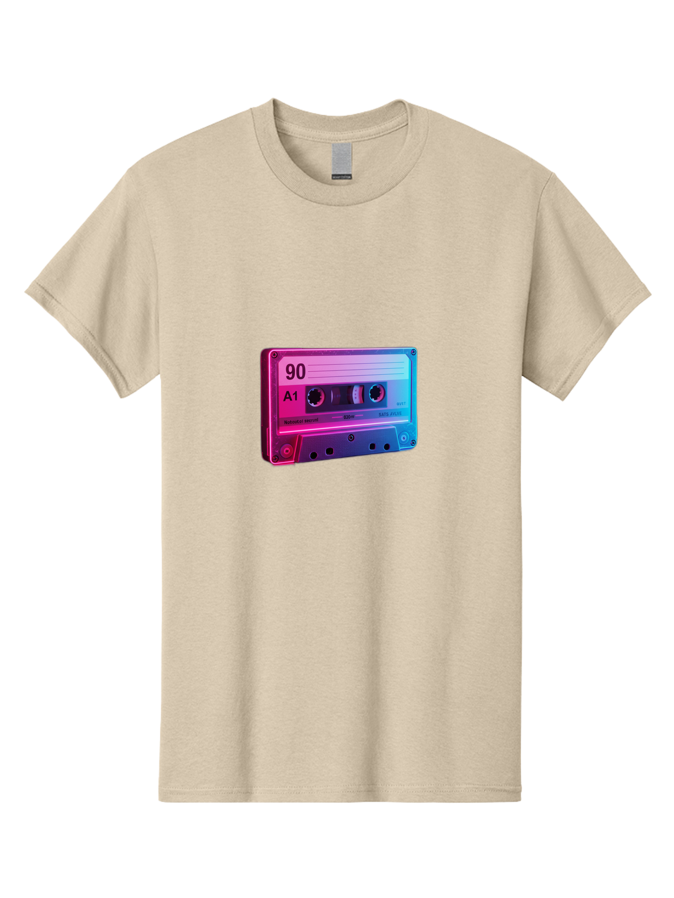 90-A1-Cassette-Tape Men'S Graphic Tee, 100% Cotton, Comfortable Casual Summer Wear, Machine Washable, Retro Cassette Tape, Vintage Music, Nostalgic Technology, 90S Music, A1 Mix Tape, Retro Aesthetics, Vinyl Revival, Music Nostalgia, Baa120 1