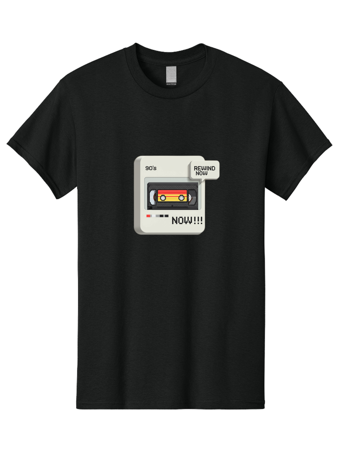 90-S-Rewind Men'S Graphic Tee, 100% Cotton, Comfortable Casual Summer Wear, Machine Washable, Retro Cassette Tape, 90'S Nostalgia, Rewind Now, Vintage Music, Nostalgic Vibes, Retro Technology, Old School Audio, Cassette Player Baa121 25