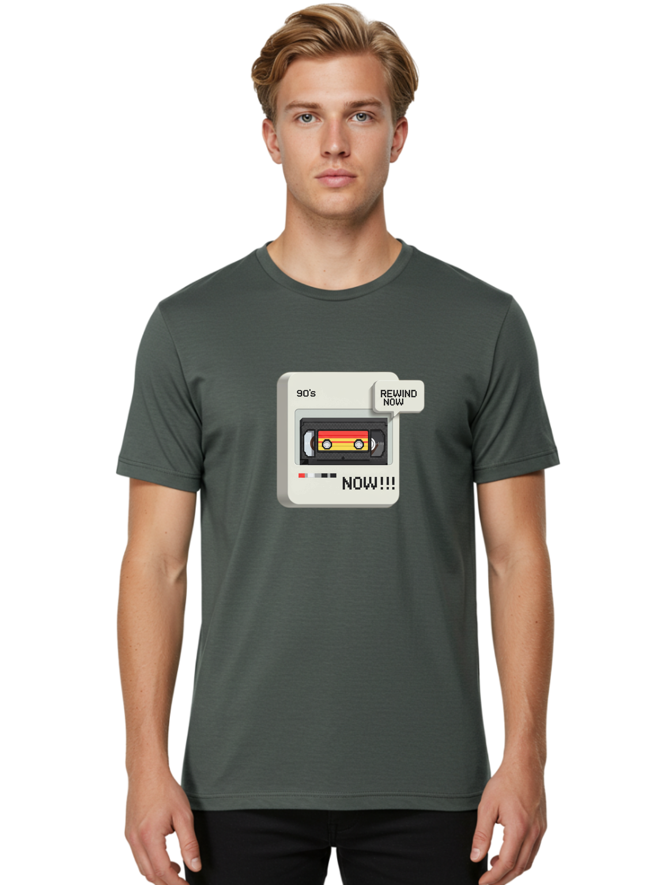 90-S-Rewind Men'S Graphic Tee, 100% Cotton, Comfortable Casual Summer Wear, Machine Washable, Retro Cassette Tape, 90'S Nostalgia, Rewind Now, Vintage Music, Nostalgic Vibes, Retro Technology, Old School Audio, Cassette Player Baa121 4