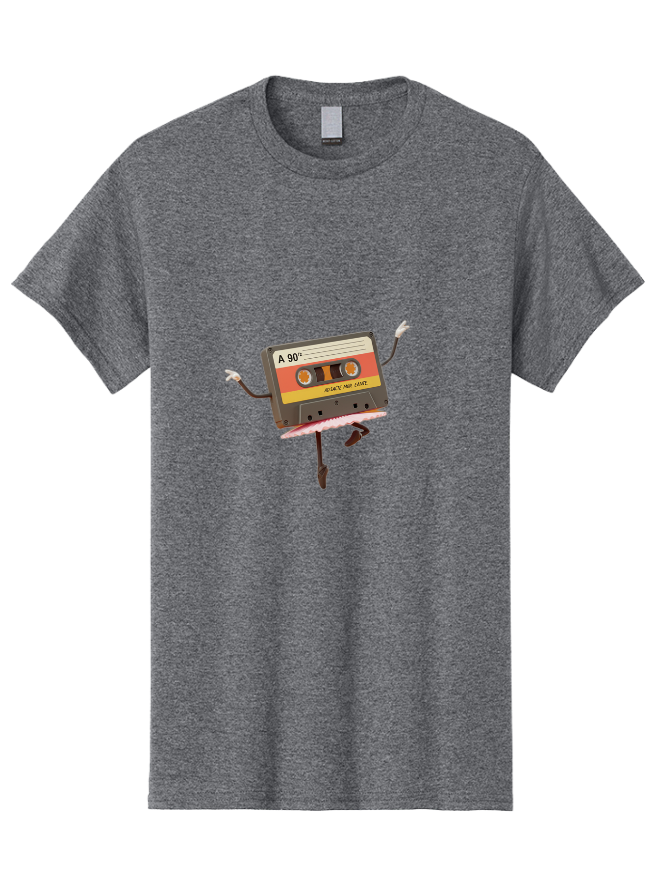 A-90Deg Men'S Graphic Tee, 100% Cotton, Comfortable Casual Summer Wear, Machine Washable, Retro Cassette Tape, Mixtape Artwork, Cassette With Arms And Legs, 90S Music Nostalgia, Mixtape Culture, Vintage Audio, Music Memorabilia, Baa123 9