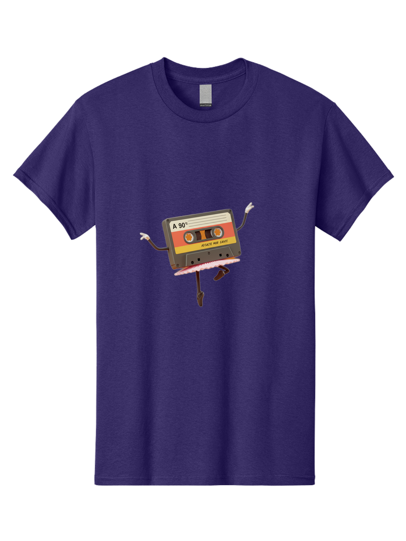 A-90Deg Men'S Graphic Tee, 100% Cotton, Comfortable Casual Summer Wear, Machine Washable, Retro Cassette Tape, Mixtape Artwork, Cassette With Arms And Legs, 90S Music Nostalgia, Mixtape Culture, Vintage Audio, Music Memorabilia, Baa123 5