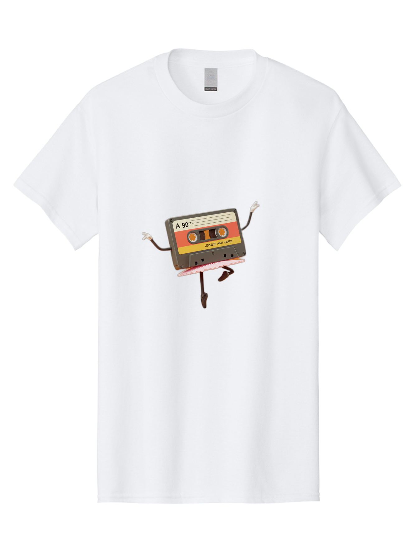 A-90Deg Men'S Graphic Tee, 100% Cotton, Comfortable Casual Summer Wear, Machine Washable, Retro Cassette Tape, Mixtape Artwork, Cassette With Arms And Legs, 90S Music Nostalgia, Mixtape Culture, Vintage Audio, Music Memorabilia, Baa123 29