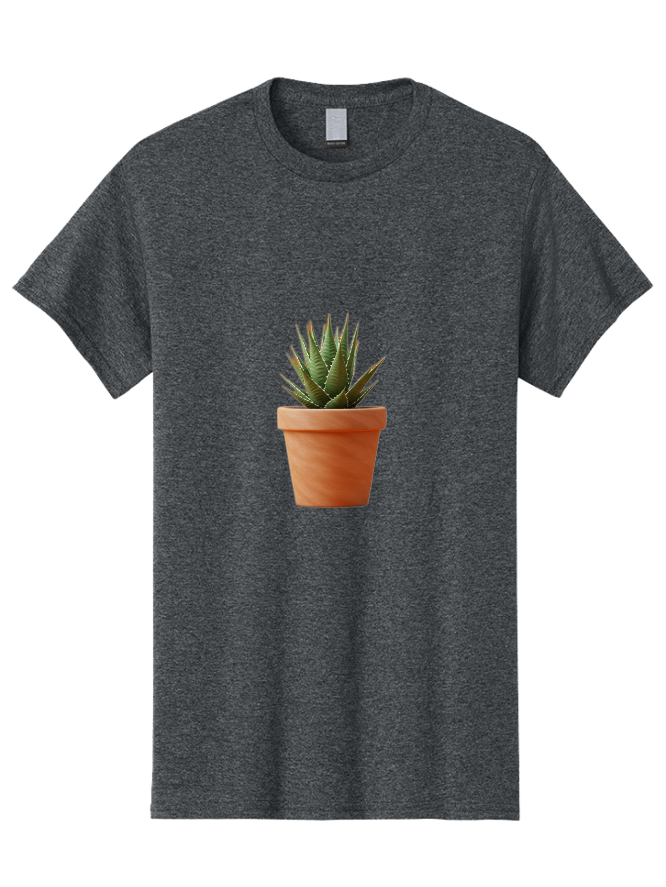 Agave-In-Terracotta-Pot Men'S Graphic Tee, 100% Cotton, Comfortable Casual Summer Wear, Machine Washable, Aloe Vera In Terracotta Pot, Succulent Plant, Indoor Decor, Minimalist Design, Low Maintenance, Green Leaves, Spiky Texture, Home Decor Baa124 3