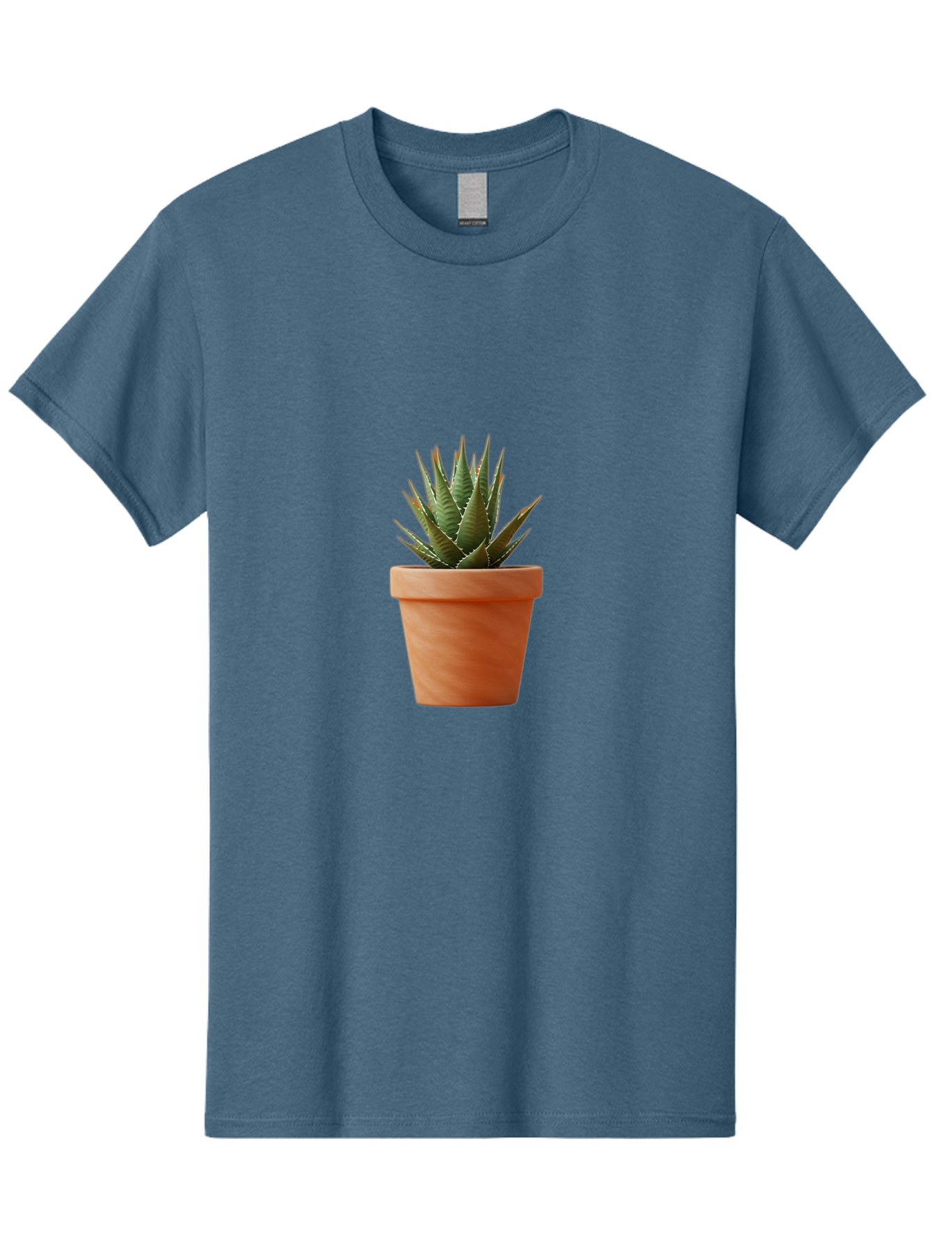 Agave-In-Terracotta-Pot Men'S Graphic Tee, 100% Cotton, Comfortable Casual Summer Wear, Machine Washable, Aloe Vera In Terracotta Pot, Succulent Plant, Indoor Decor, Minimalist Design, Low Maintenance, Green Leaves, Spiky Texture, Home Decor Baa124 27