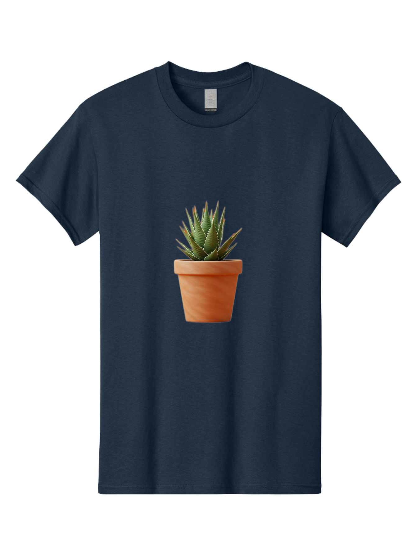 Agave-In-Terracotta-Pot Men'S Graphic Tee, 100% Cotton, Comfortable Casual Summer Wear, Machine Washable, Aloe Vera In Terracotta Pot, Succulent Plant, Indoor Decor, Minimalist Design, Low Maintenance, Green Leaves, Spiky Texture, Home Decor Baa124 1