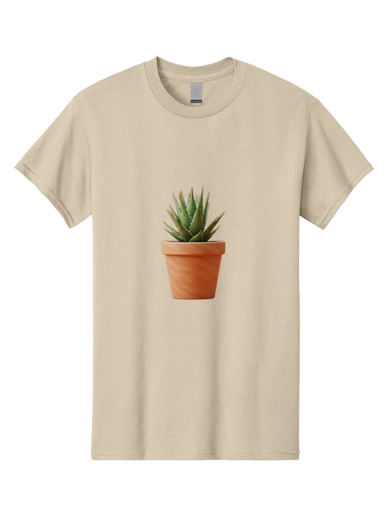 Agave-In-Terracotta-Pot Men'S Graphic Tee, 100% Cotton, Comfortable Casual Summer Wear, Machine Washable, Aloe Vera In Terracotta Pot, Succulent Plant, Indoor Decor, Minimalist Design, Low Maintenance, Green Leaves, Spiky Texture, Home Decor Baa124 19