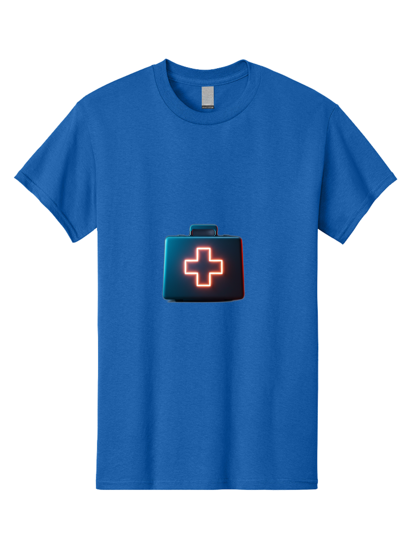 Aid-Kit Men'S Graphic Tee, 100% Cotton, Comfortable Casual Summer Wear, Machine Washable, Medical Kit, First Aid Box, Health Care, Emergency Response, Medical Cross, Neon Sign, 3D Rendering Baa126 23