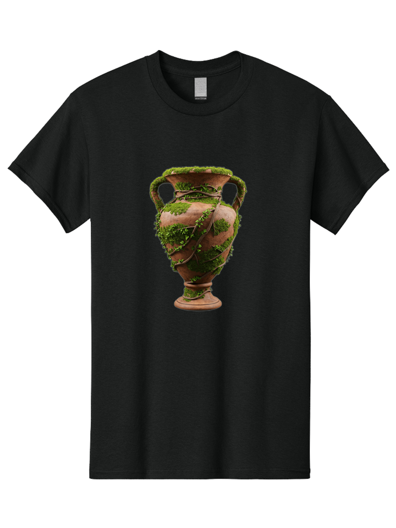 Amphora Men'S Graphic Tee, 100% Cotton, Comfortable Casual Summer Wear, Machine Washable, Moss And Vines, Terracotta Vase, Greenery, Rustic Charm, Natural Decor, Earthy Tones, Botanical Elements, Vintage Pottery, Eclectic Style Baa128 11
