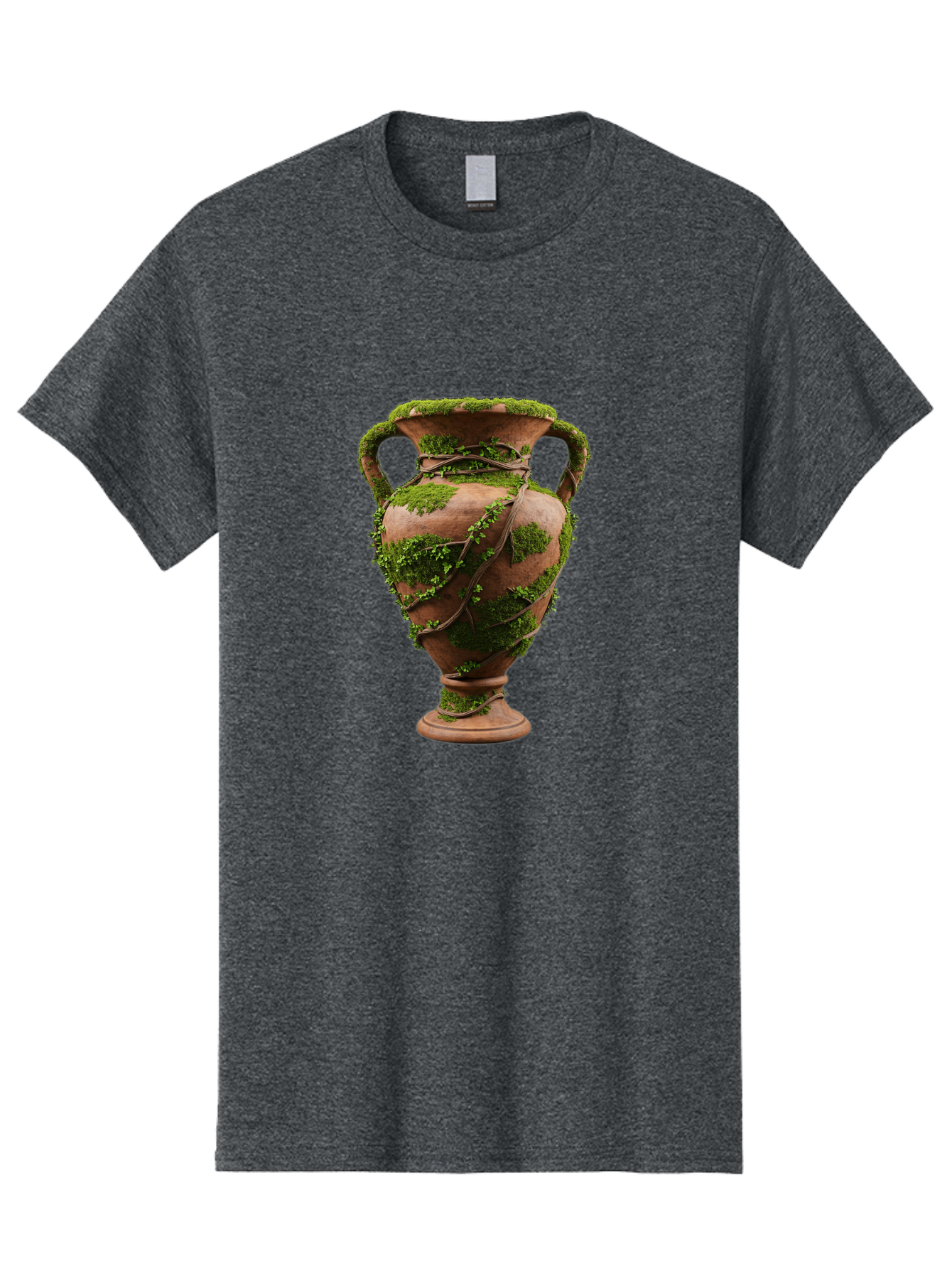 Amphora Men'S Graphic Tee, 100% Cotton, Comfortable Casual Summer Wear, Machine Washable, Moss And Vines, Terracotta Vase, Greenery, Rustic Charm, Natural Decor, Earthy Tones, Botanical Elements, Vintage Pottery, Eclectic Style Baa128 27