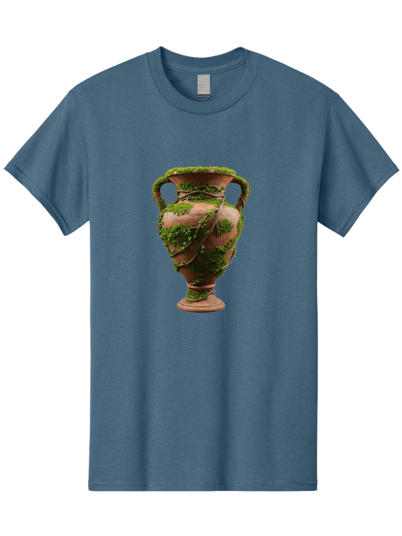 Amphora Men'S Graphic Tee, 100% Cotton, Comfortable Casual Summer Wear, Machine Washable, Moss And Vines, Terracotta Vase, Greenery, Rustic Charm, Natural Decor, Earthy Tones, Botanical Elements, Vintage Pottery, Eclectic Style Baa128 3