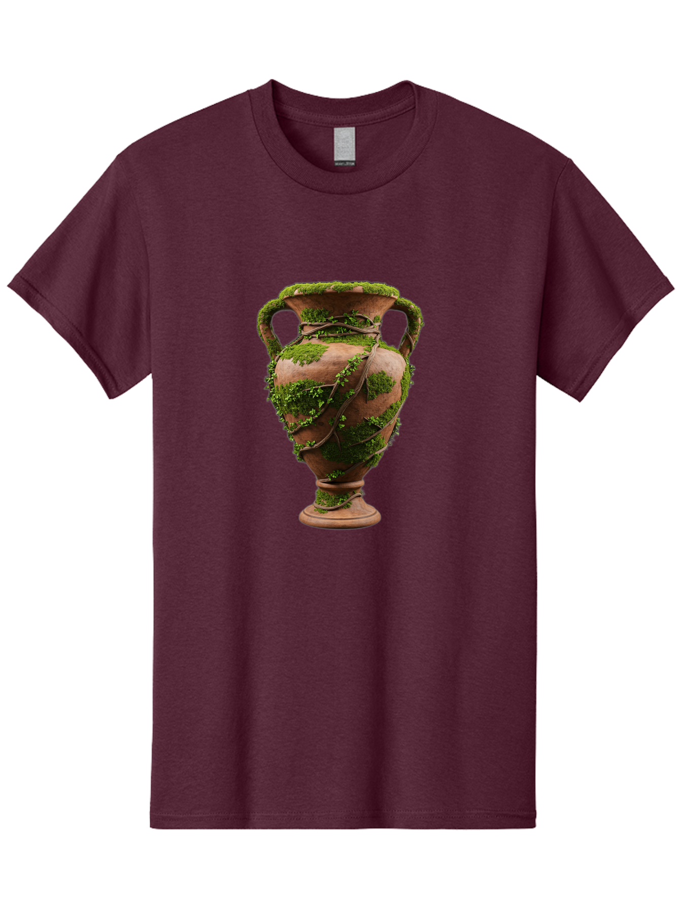 Amphora Men'S Graphic Tee, 100% Cotton, Comfortable Casual Summer Wear, Machine Washable, Moss And Vines, Terracotta Vase, Greenery, Rustic Charm, Natural Decor, Earthy Tones, Botanical Elements, Vintage Pottery, Eclectic Style Baa128 9
