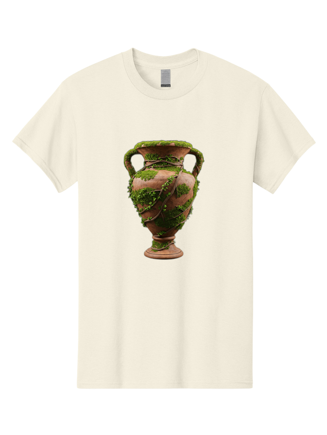 Amphora Men'S Graphic Tee, 100% Cotton, Comfortable Casual Summer Wear, Machine Washable, Moss And Vines, Terracotta Vase, Greenery, Rustic Charm, Natural Decor, Earthy Tones, Botanical Elements, Vintage Pottery, Eclectic Style Baa128 15