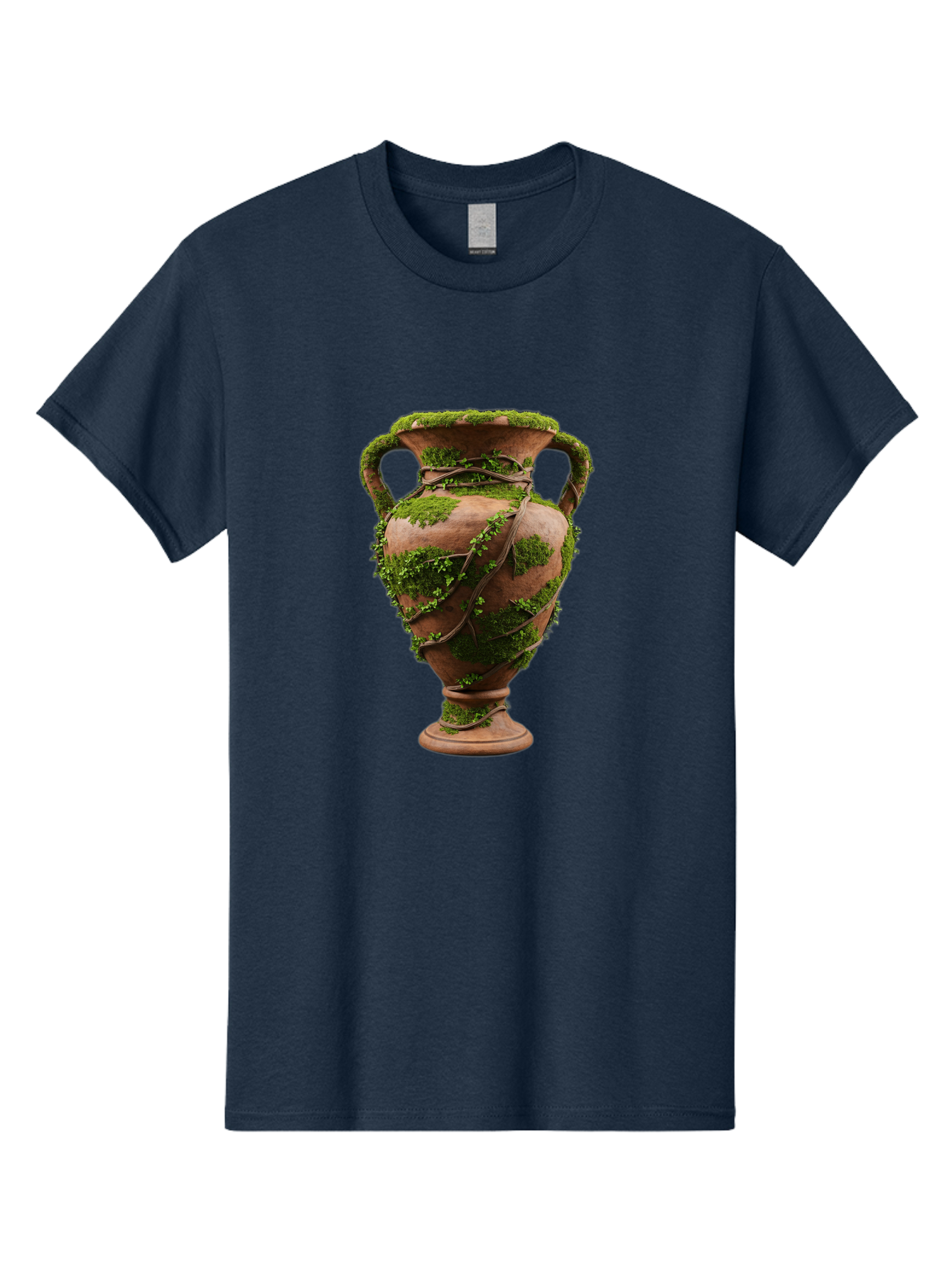 Amphora Men'S Graphic Tee, 100% Cotton, Comfortable Casual Summer Wear, Machine Washable, Moss And Vines, Terracotta Vase, Greenery, Rustic Charm, Natural Decor, Earthy Tones, Botanical Elements, Vintage Pottery, Eclectic Style Baa128 17