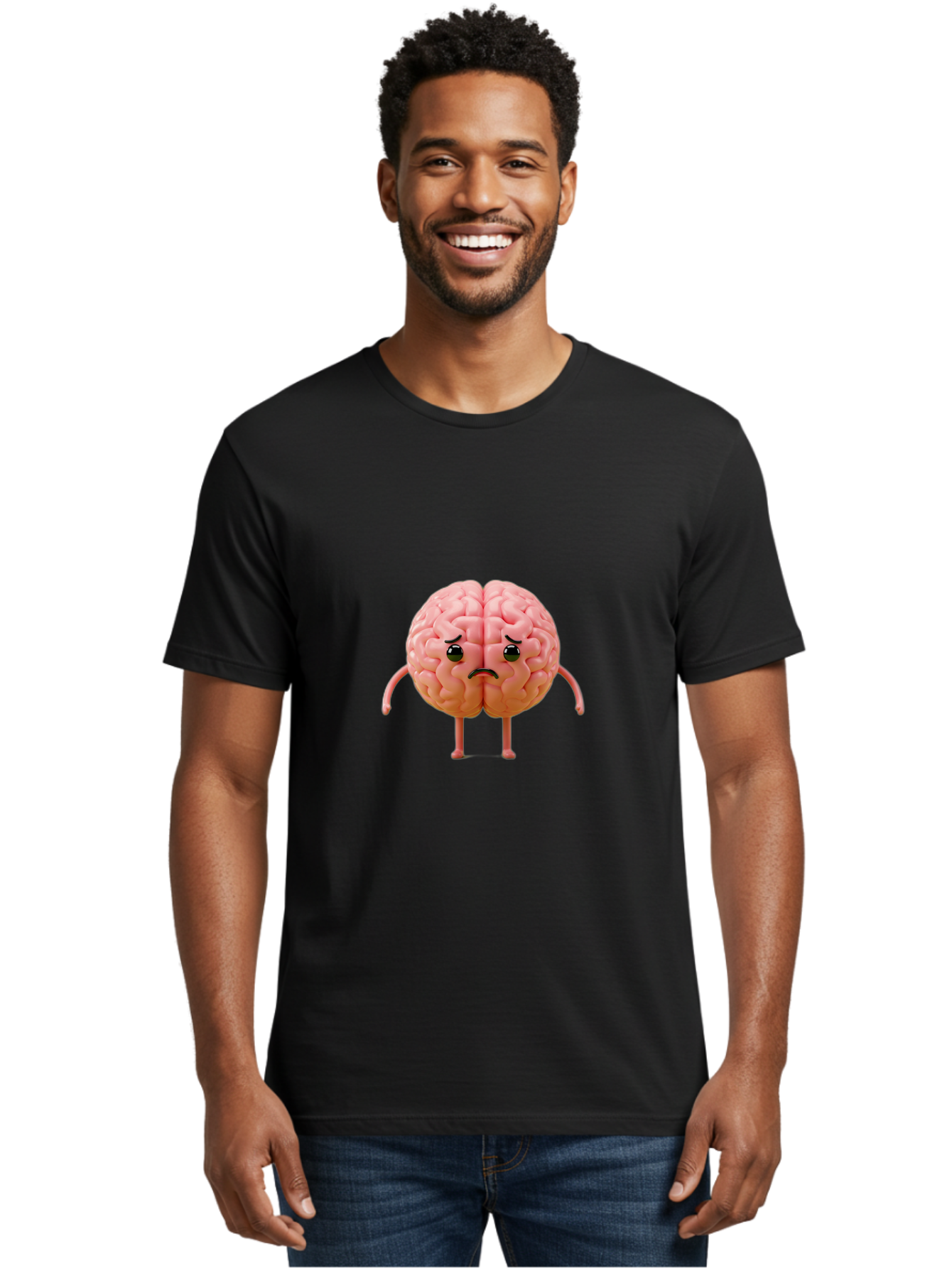 Angry-Brain-2 Men'S Graphic Tee, 100% Cotton, Comfortable Casual Summer Wear, Machine Washable, Cartoon Brain, Angry Face, Frustrated Expression, Anthropomorphic Character, Humorous Illustration, Brain With Attitude, Cognitive Humor, Baa131 10