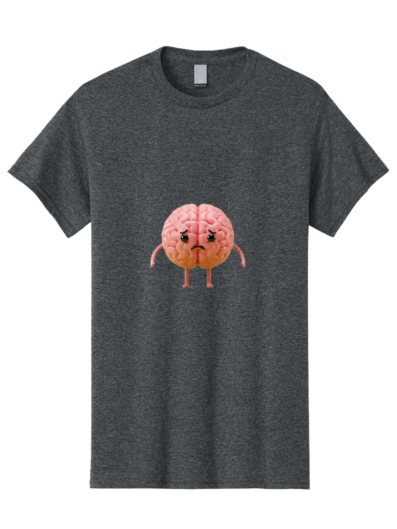 Angry-Brain-2 Men'S Graphic Tee, 100% Cotton, Comfortable Casual Summer Wear, Machine Washable, Cartoon Brain, Angry Face, Frustrated Expression, Anthropomorphic Character, Humorous Illustration, Brain With Attitude, Cognitive Humor, Baa131 13