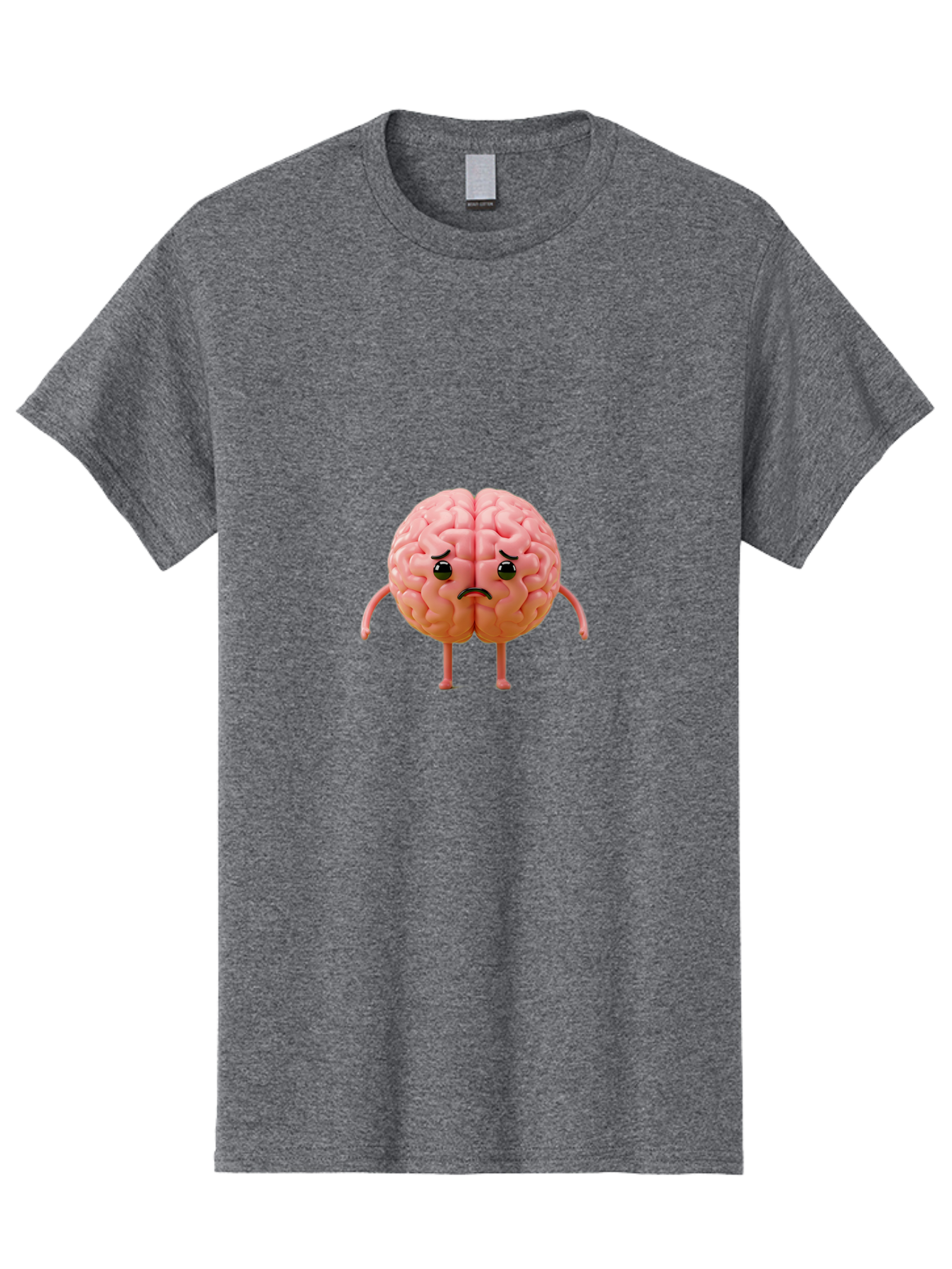 Angry-Brain-2 Men'S Graphic Tee, 100% Cotton, Comfortable Casual Summer Wear, Machine Washable, Cartoon Brain, Angry Face, Frustrated Expression, Anthropomorphic Character, Humorous Illustration, Brain With Attitude, Cognitive Humor, Baa131 29