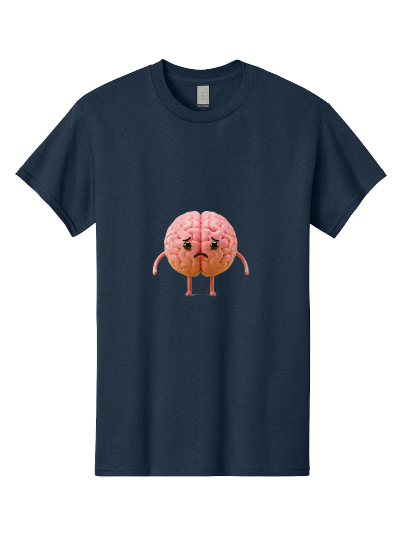 Angry-Brain-2 Men'S Graphic Tee, 100% Cotton, Comfortable Casual Summer Wear, Machine Washable, Cartoon Brain, Angry Face, Frustrated Expression, Anthropomorphic Character, Humorous Illustration, Brain With Attitude, Cognitive Humor, Baa131 25