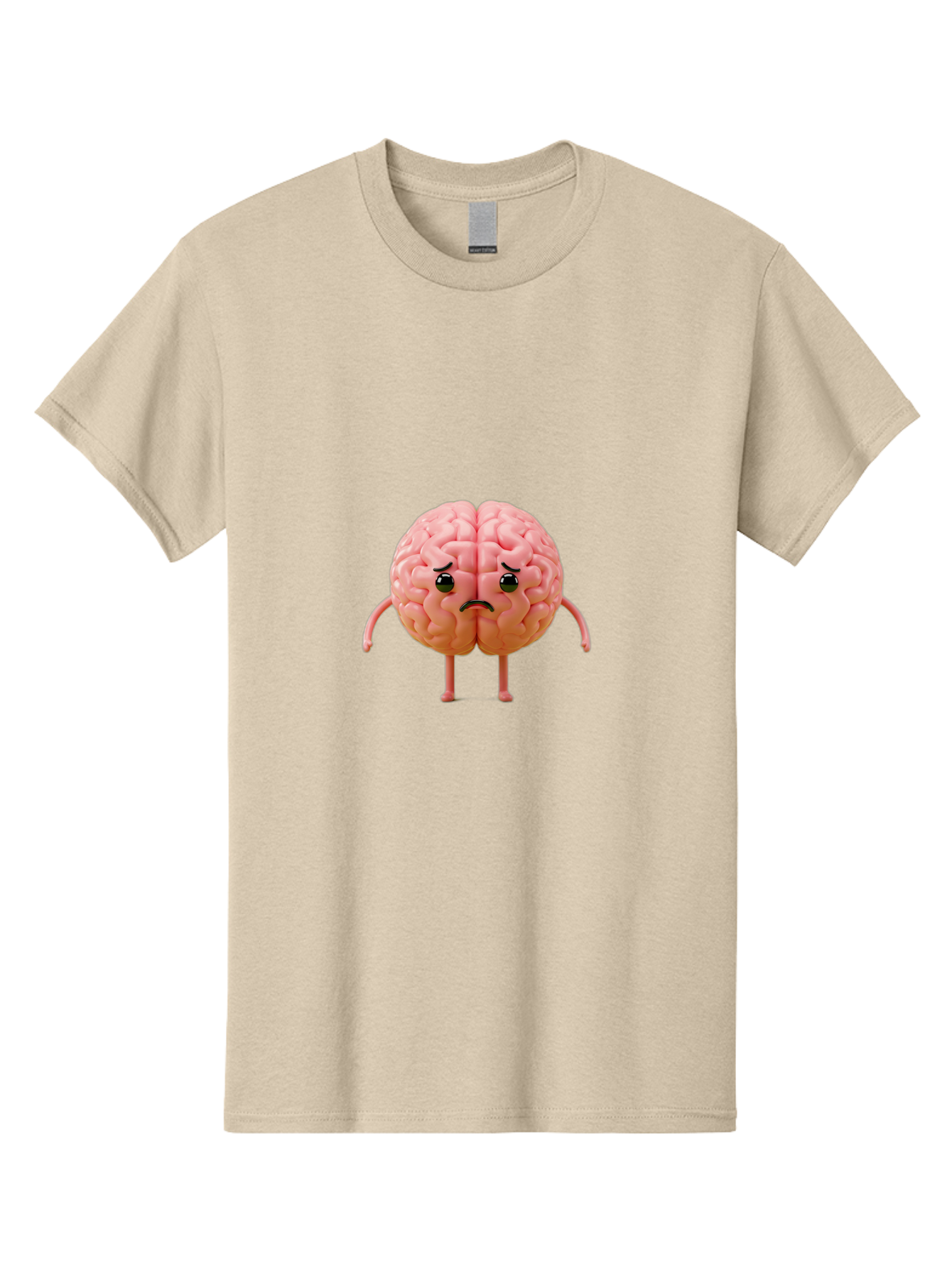 Angry-Brain-2 Men'S Graphic Tee, 100% Cotton, Comfortable Casual Summer Wear, Machine Washable, Cartoon Brain, Angry Face, Frustrated Expression, Anthropomorphic Character, Humorous Illustration, Brain With Attitude, Cognitive Humor, Baa131 19